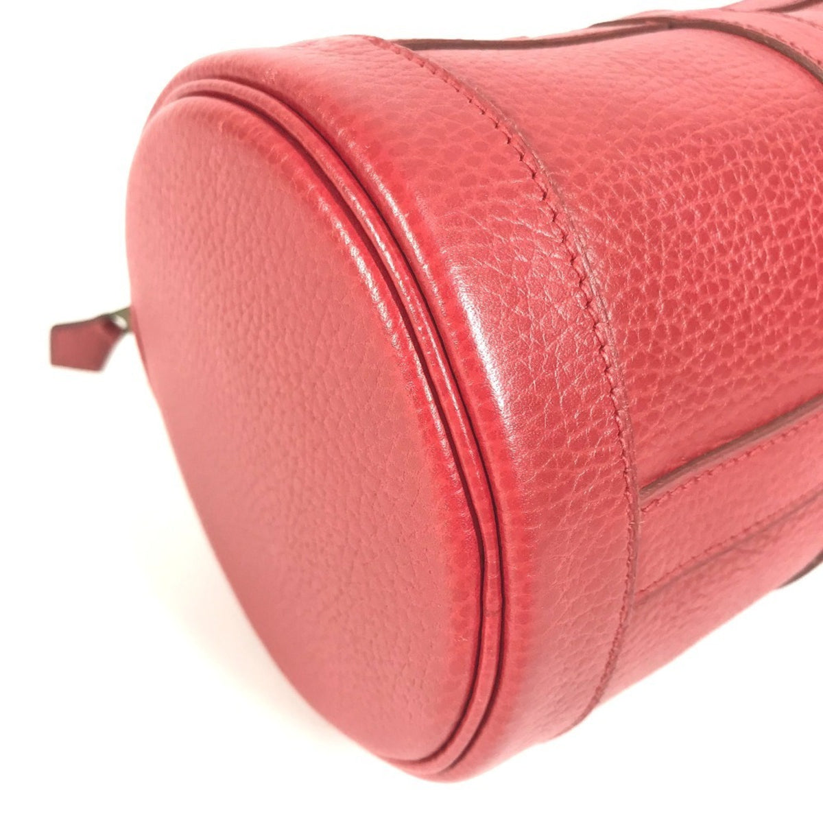 Hermes Red Color Ardennes Leather Boston Bag Handbag (Pre-Owned)