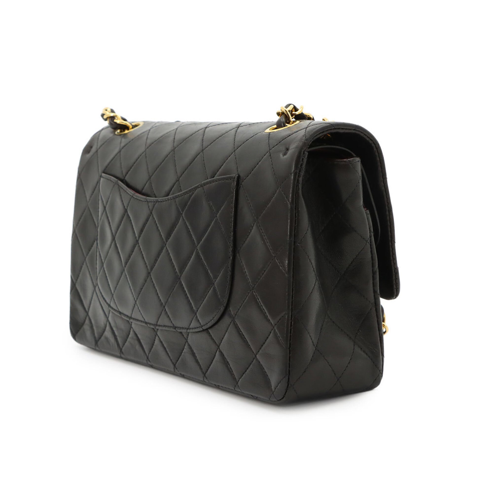 Chanel Black Leather Handbag Shoulder Bag (Pre-Owned)