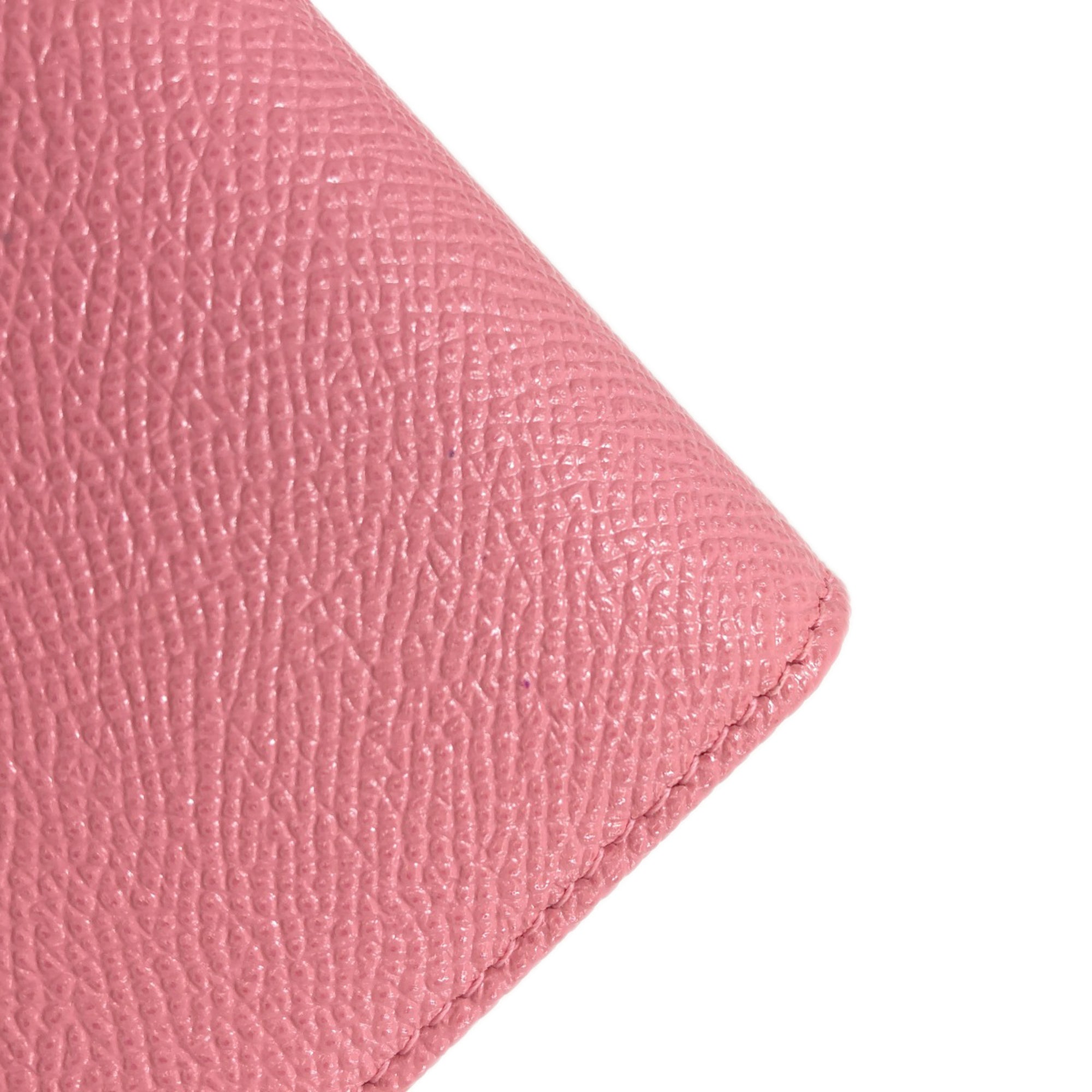 Bvlgari Pink Leather Long Wallet (Bi-Fold) (Pre-Owned)