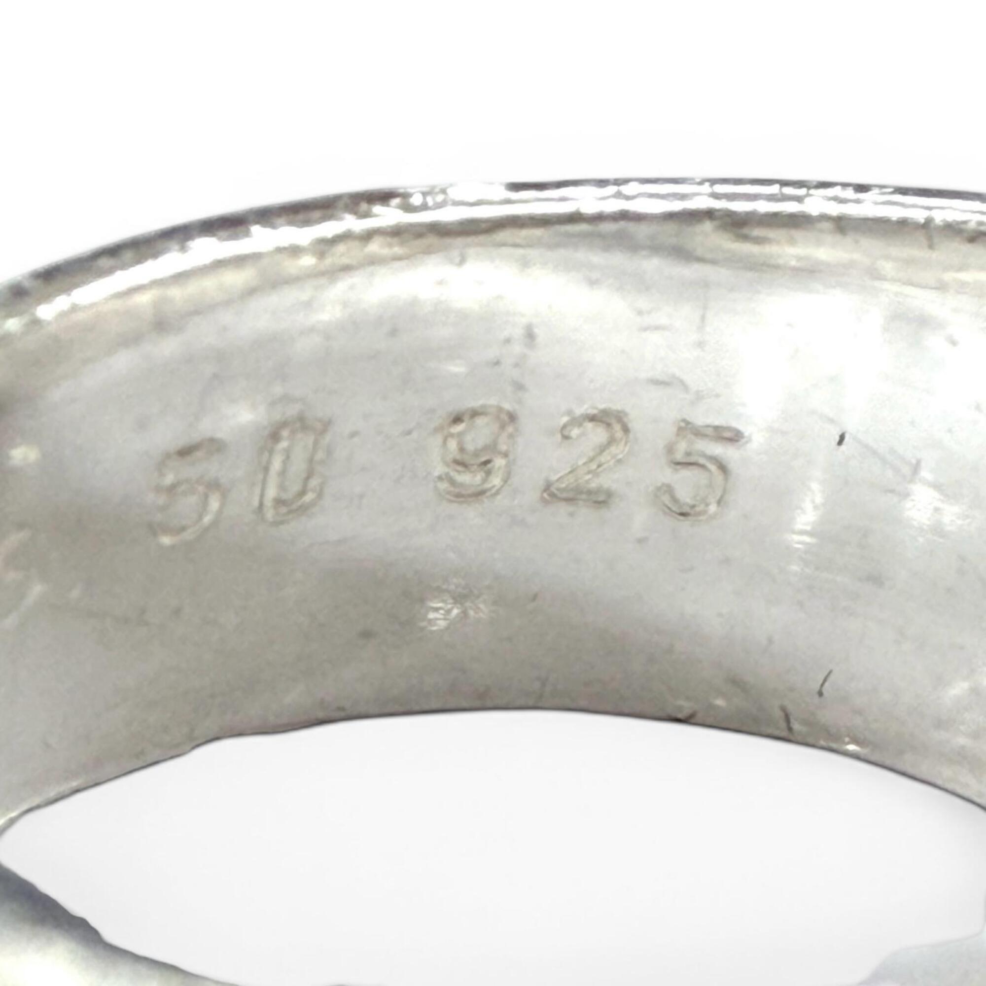Hermes Gold Silver Silver 925 Band Ring (Pre-Owned)