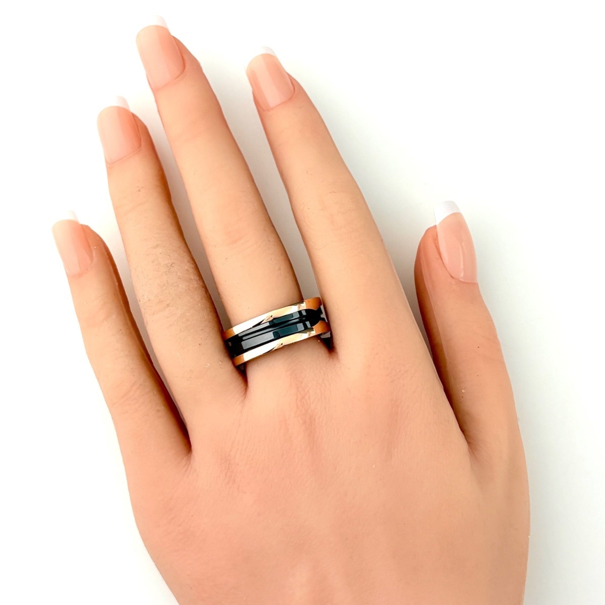 Bvlgari Pink Gold (18K) Ceramic Band Ring (Pre-Owned)