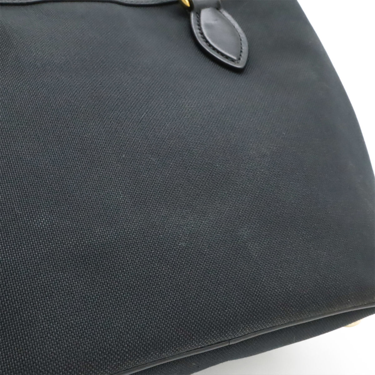 Prada Black Nero Canvas Leather Handbag Shoulder Bag (Pre-Owned)