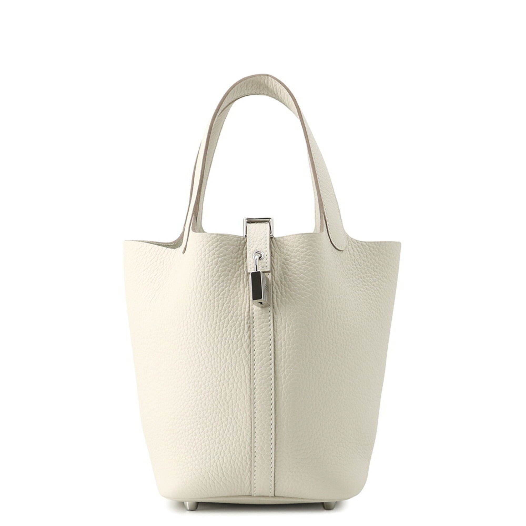 Hermes Picotin Silver Taurillon Clemence Leather Handbag Tote Bag (Pre-Owned)