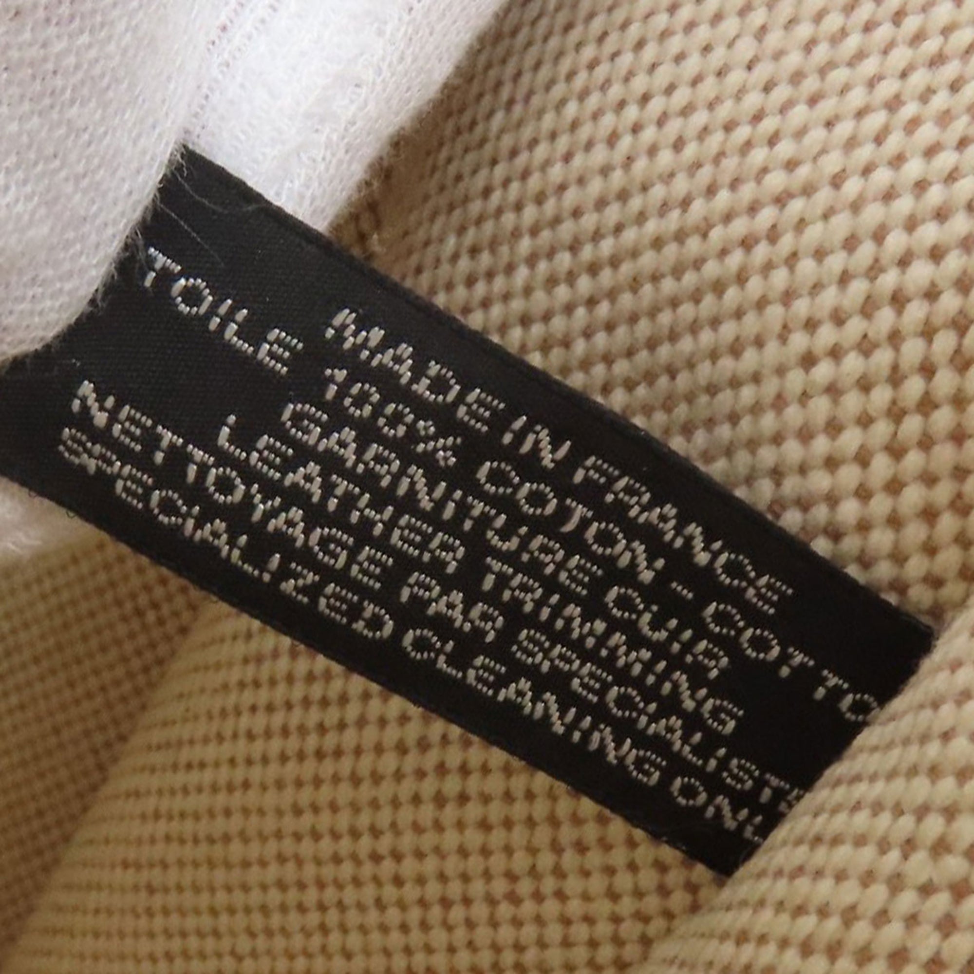 Hermes Beige Canvas Handbag (Pre-Owned)