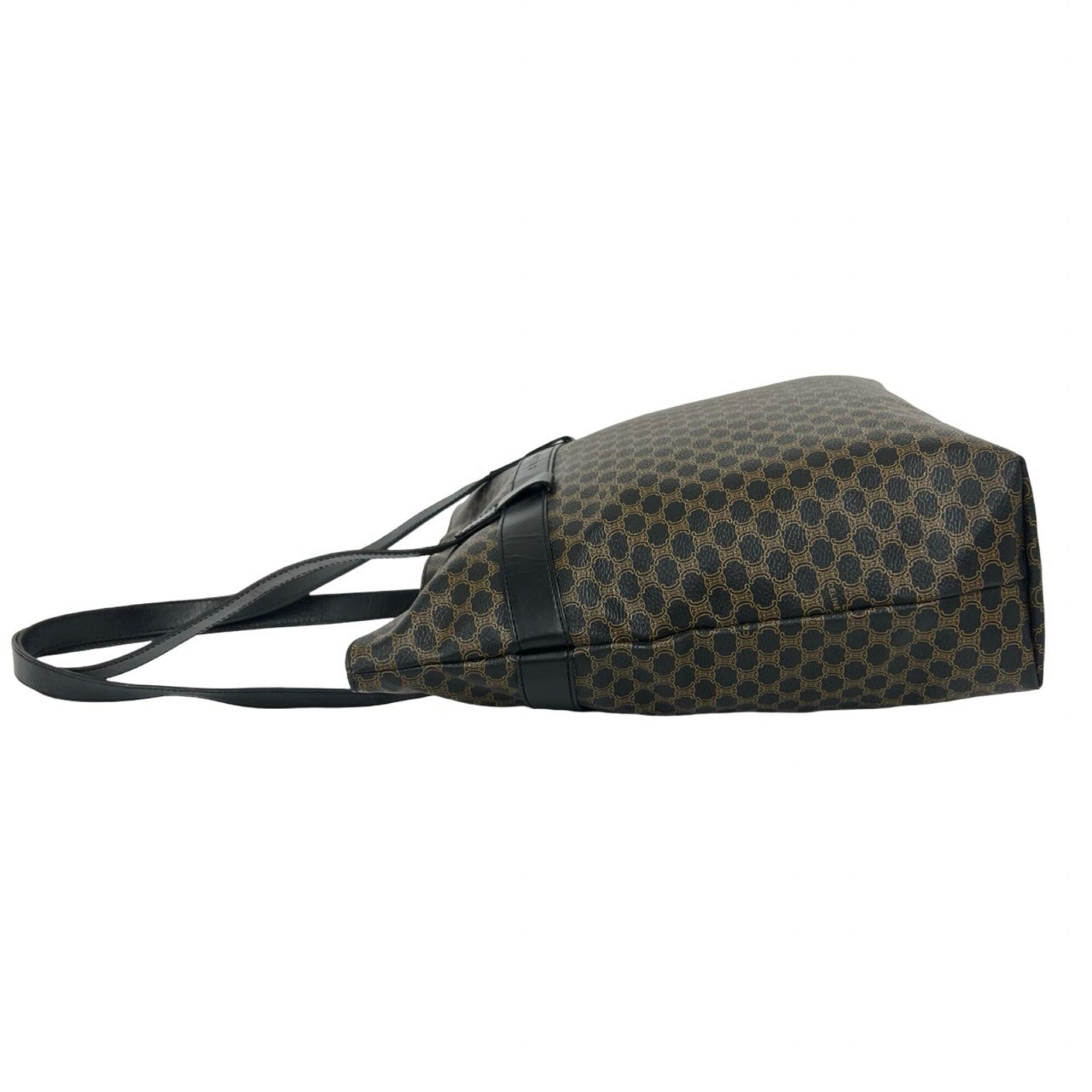 Celine Black Brown Leather Pvc Handbag Tote Bag (Pre-Owned)