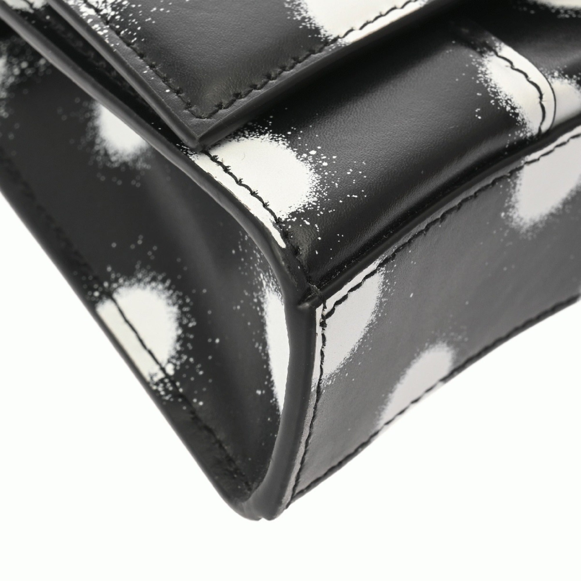Balenciaga Black White Leather Shoulder Bag (Pre-Owned)