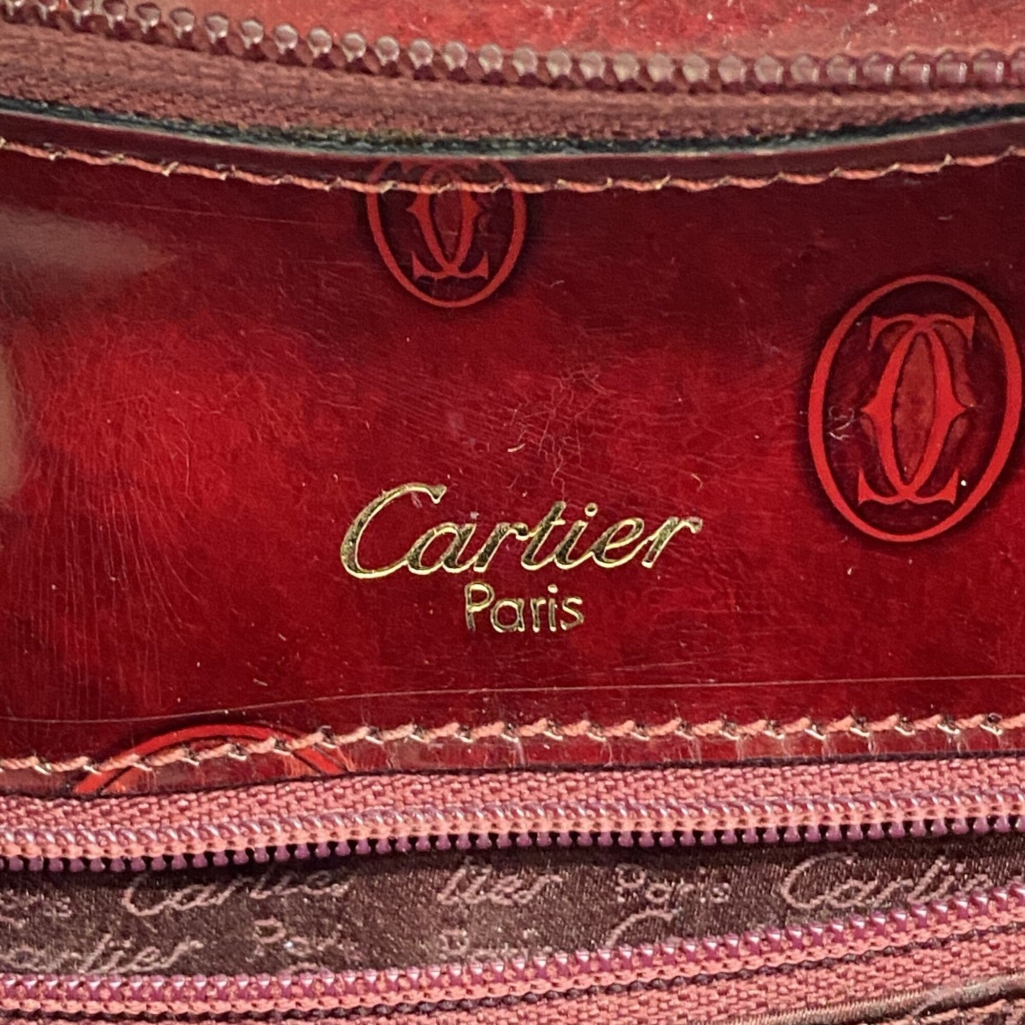 Cartier Bordeaux Leather Backpack (Pre-Owned)