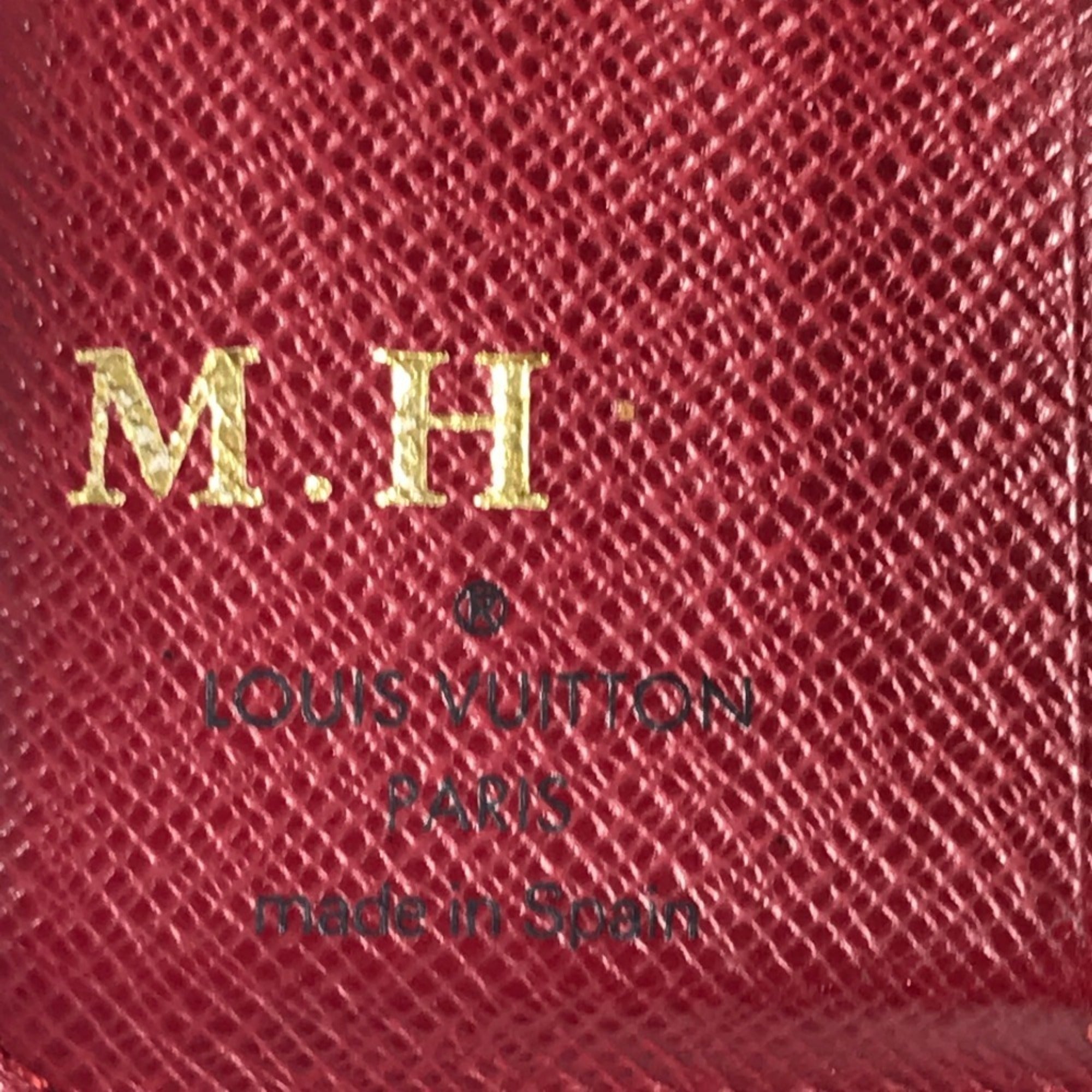 Louis Vuitton Brown Red Color Monogram Cherry Blossom Canvas Wallet (Bi-Fold) (Pre-Owned)