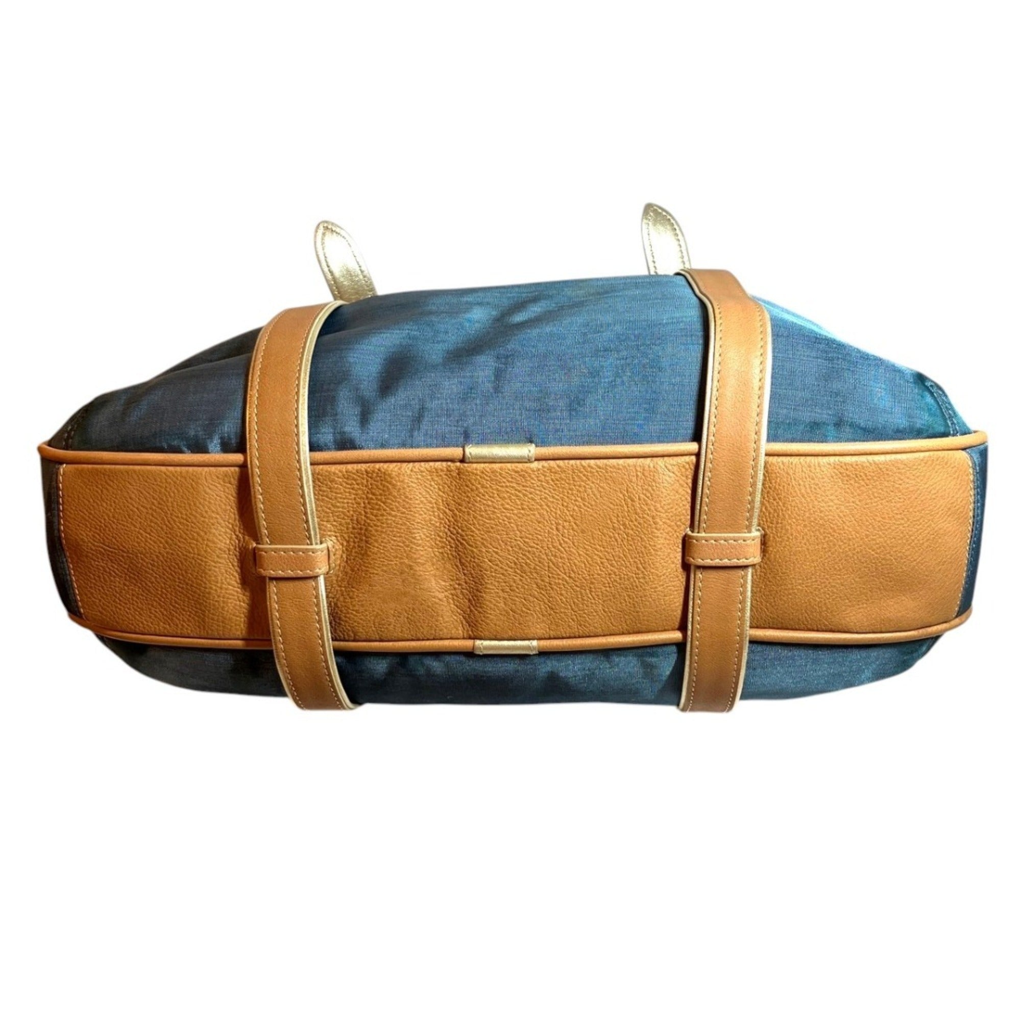 Loewe Blue Nylon Leather Handbag (Pre-Owned)