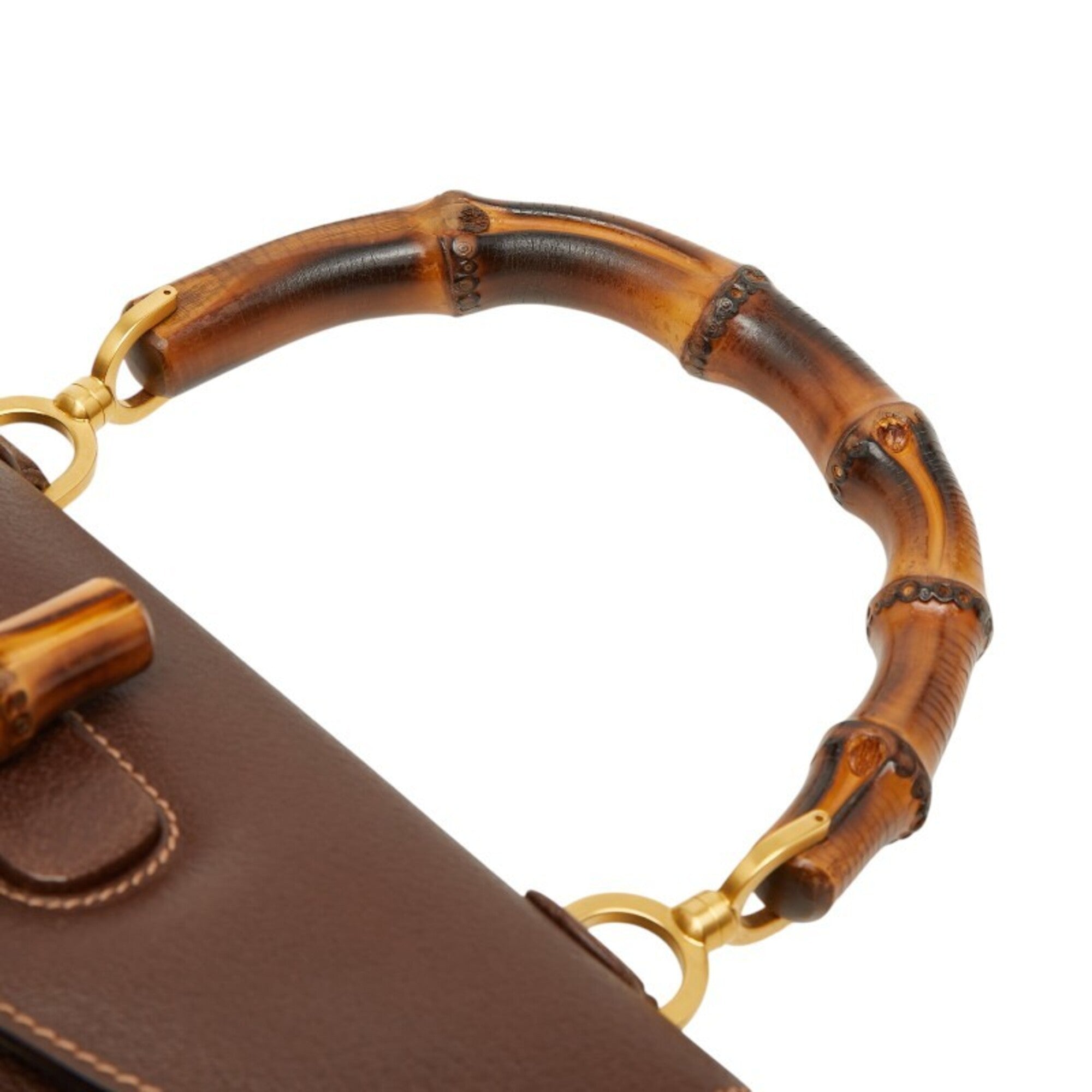 Gucci Bamboo Brown Leather Handbag (Pre-Owned)