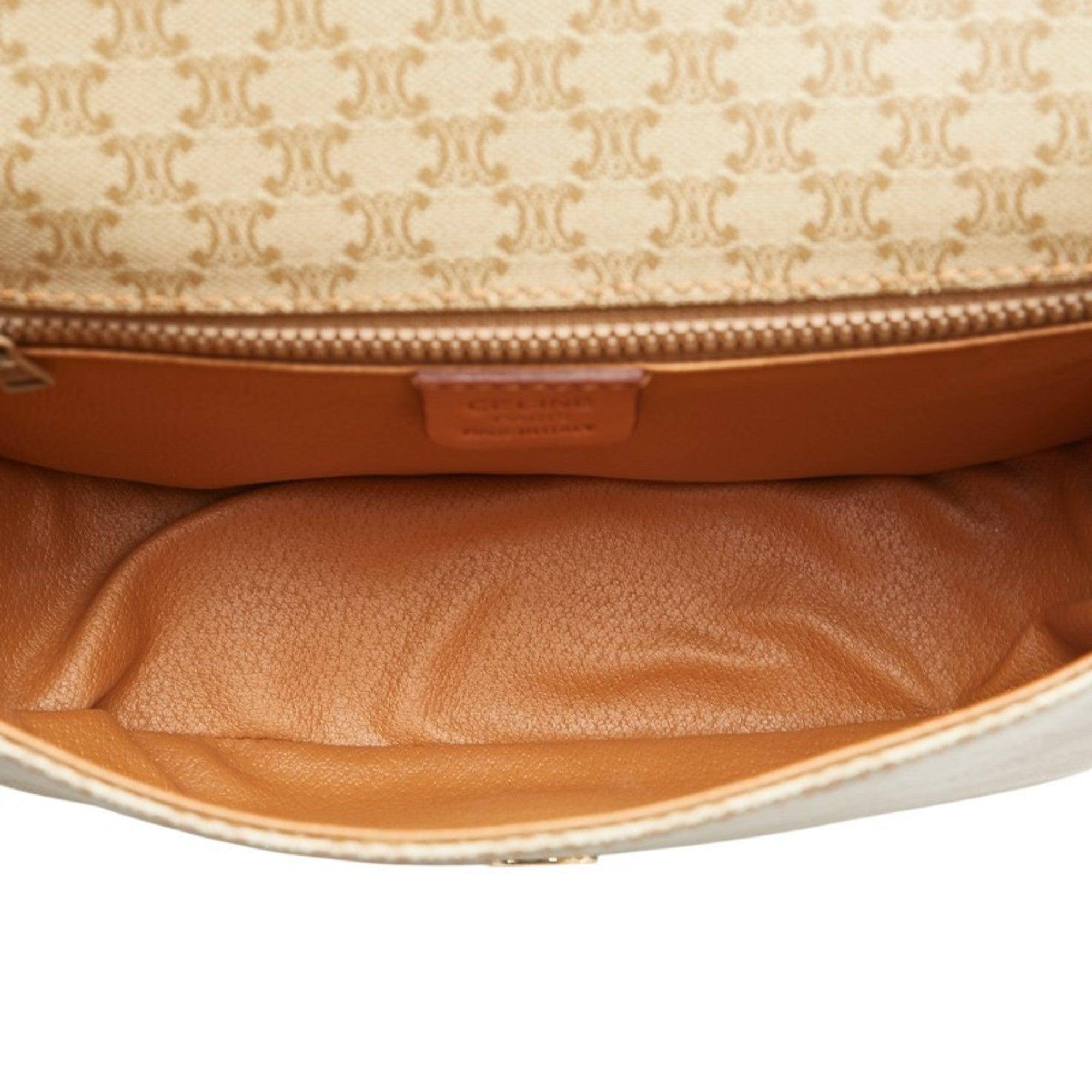 Celine Macadam Beige Brown Pvc Leather Shoulder Bag (Pre-Owned)