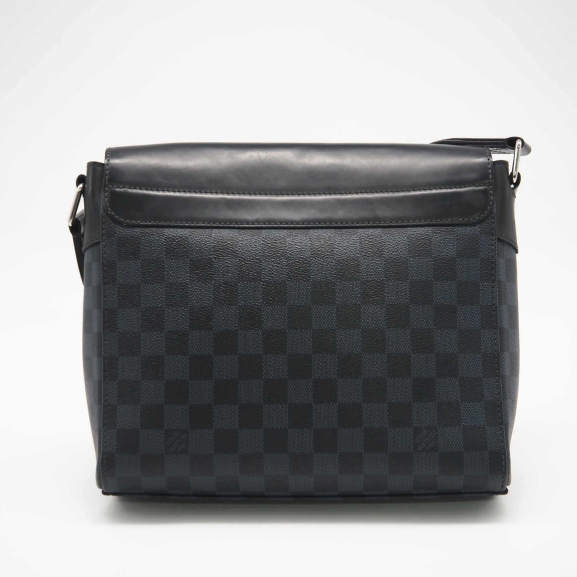 Louis Vuitton Black Gray Leather Shoulder Bag (Pre-Owned)