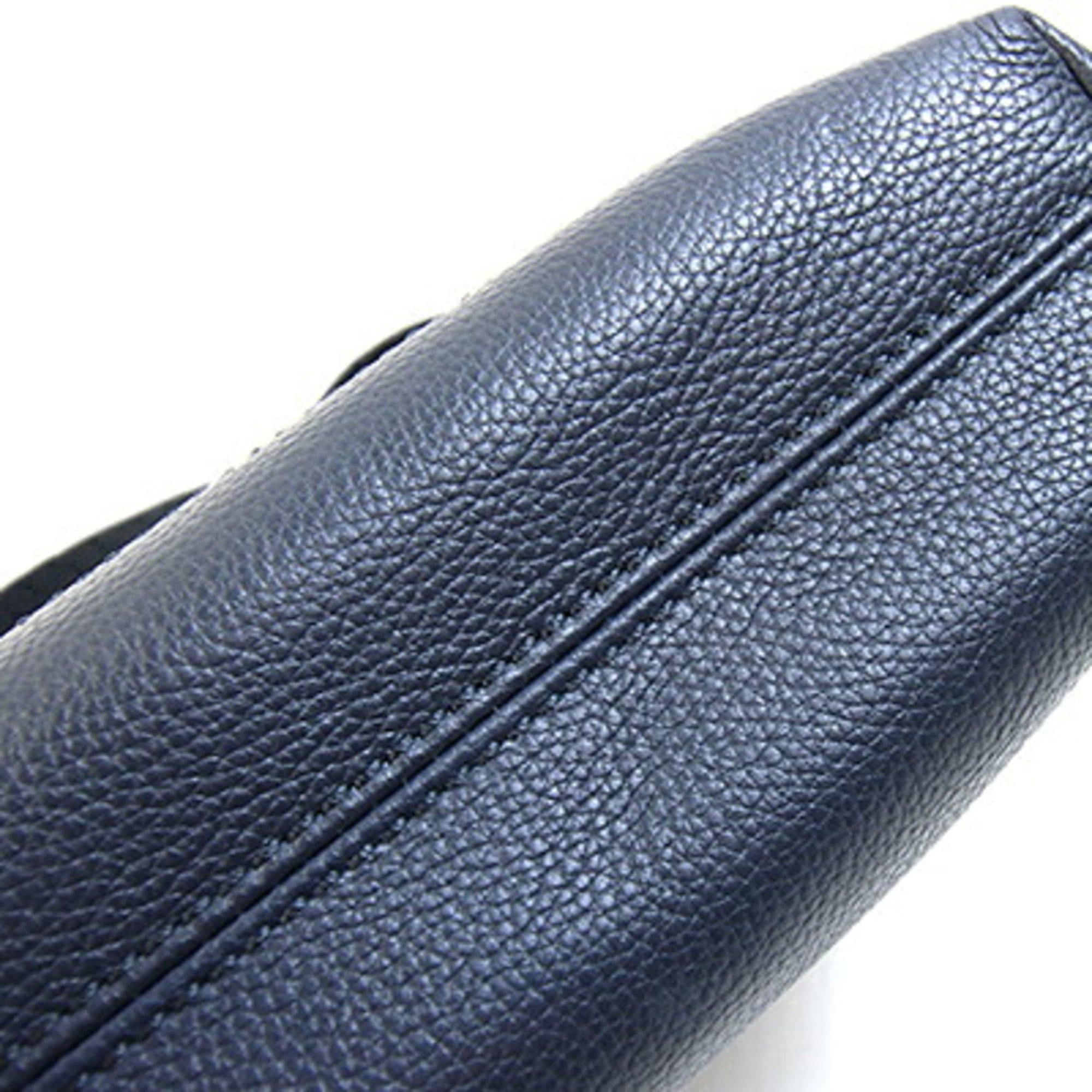 Dunhill Navy Leather Canvas Pochette Shoulder Bag (Pre-Owned)