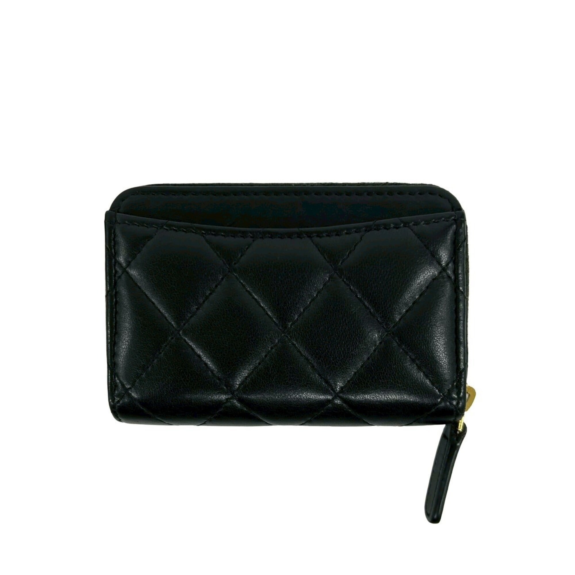 Chanel Black Leather Coin Purse/Coin Case (Pre-Owned)