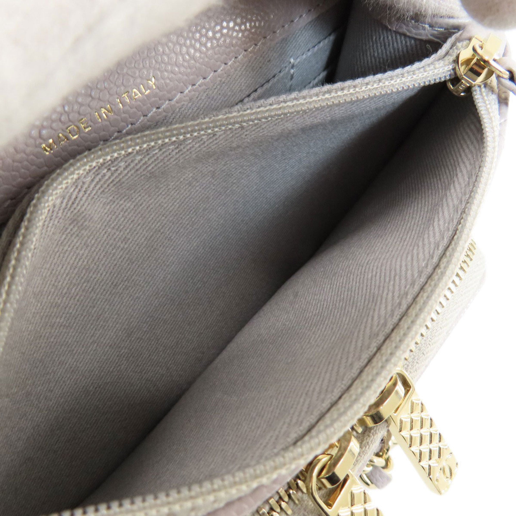 Chanel Gray Caviar Leather Chain/Shoulder Wallet (Pre-Owned)