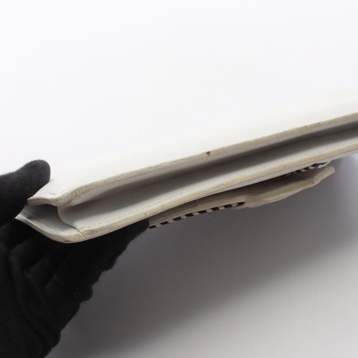 Hermes White Leather Clutch Bag Handbag (Pre-Owned)