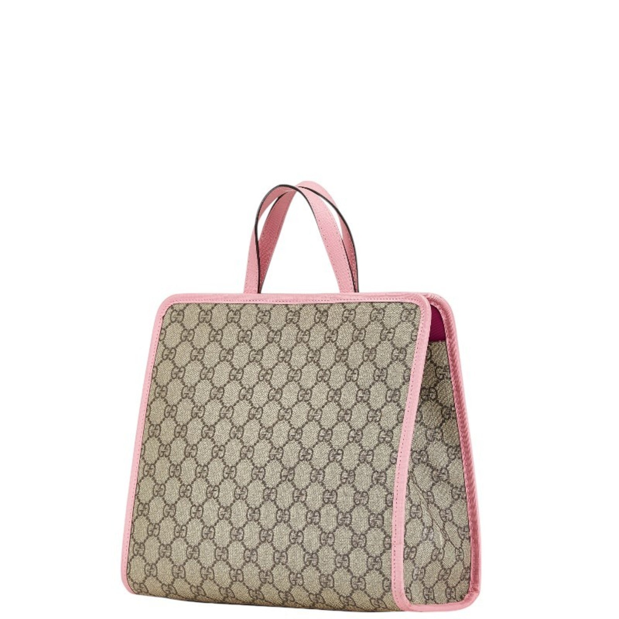 Gucci Beige Multi-Color Pink Pvc Leather Handbag Tote Bag (Pre-Owned)