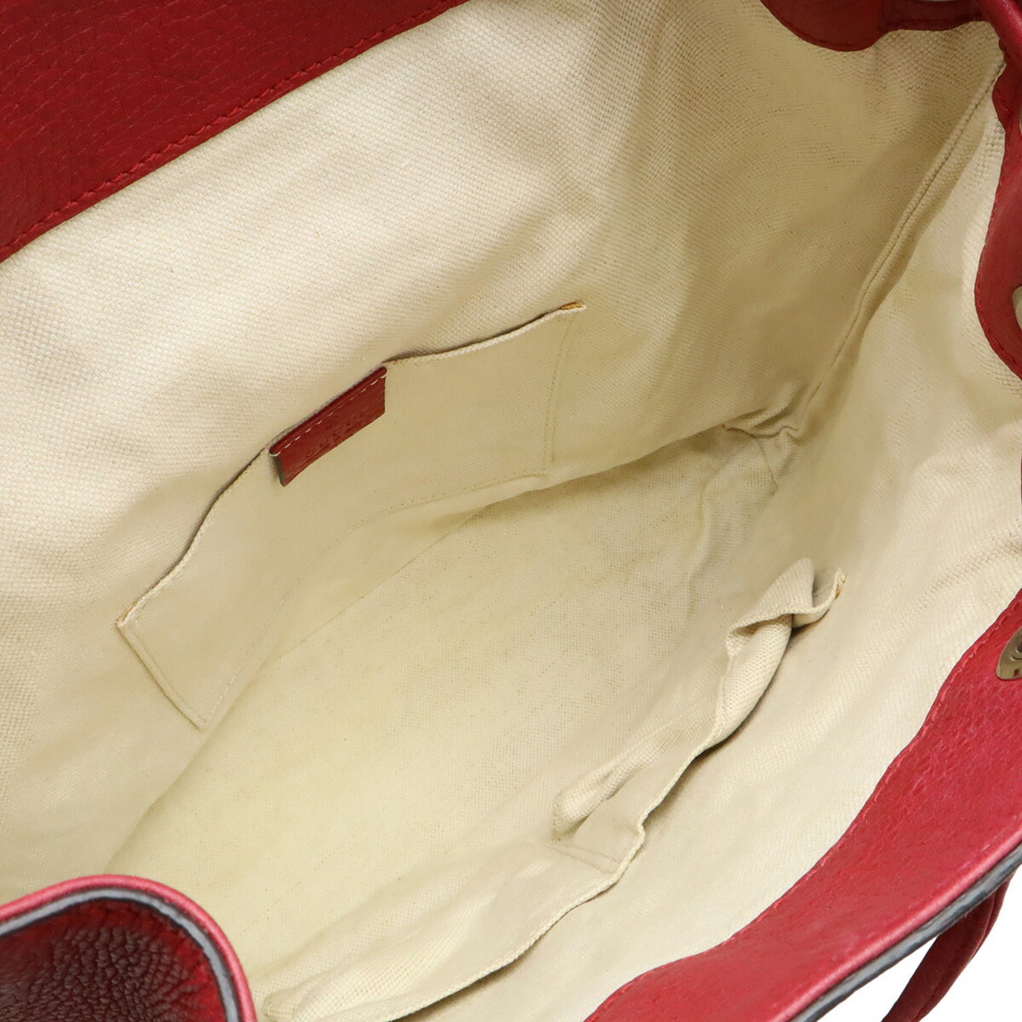 Gucci Red Color Bamboo Leather Backpack Shoulder Bag (Pre-Owned)