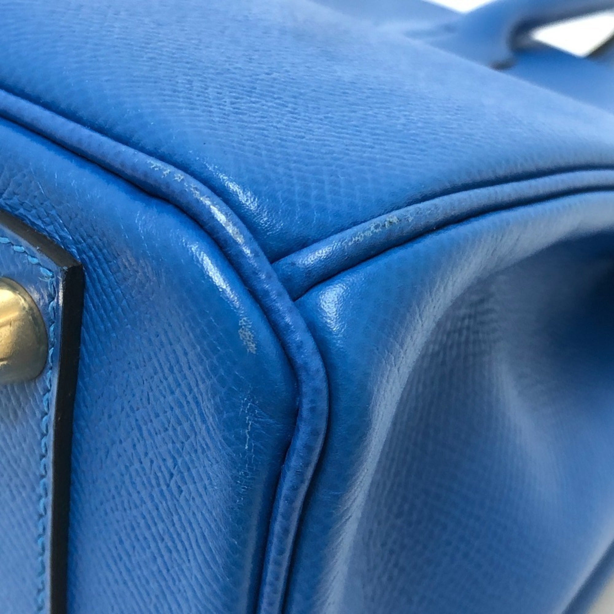 Hermes Blue Blue Hydra Epsom Leather Handbag (Pre-Owned)