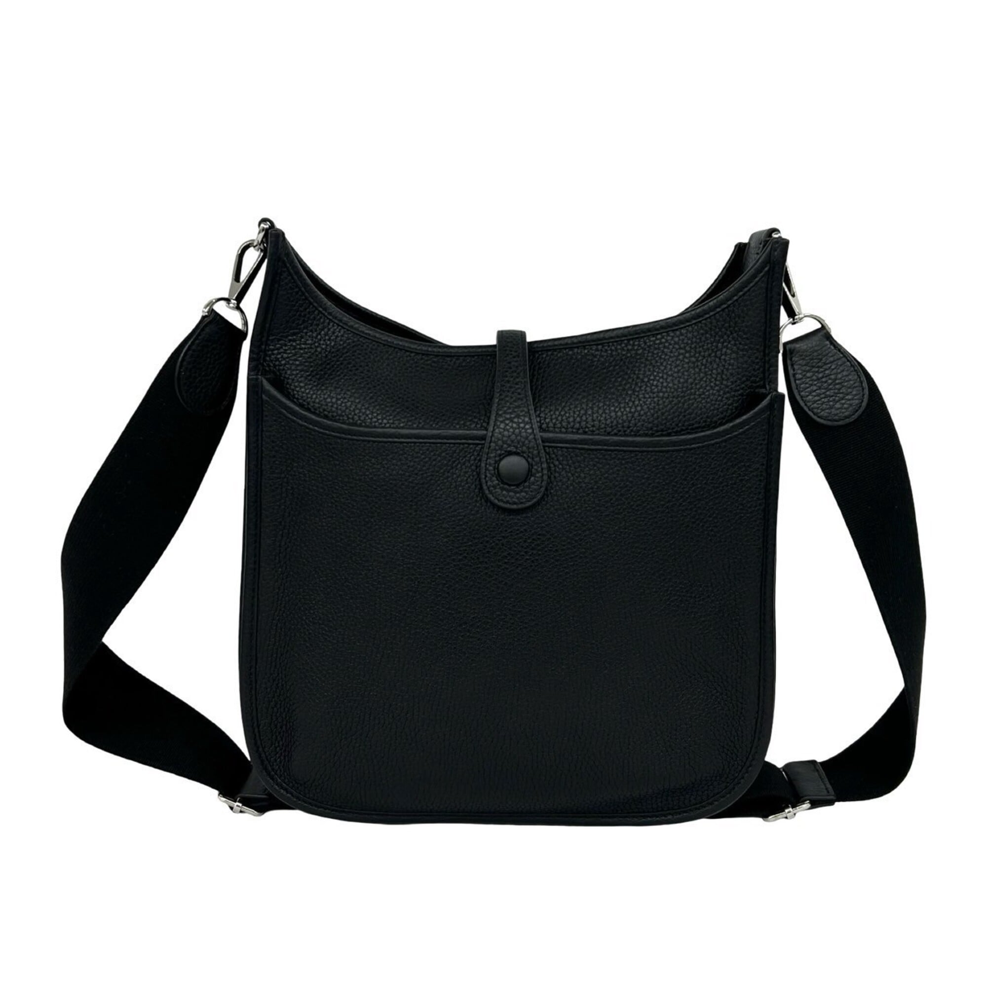 Hermes Black Taurillon Clemence Leather Shoulder Bag Tote Bag (Pre-Owned)