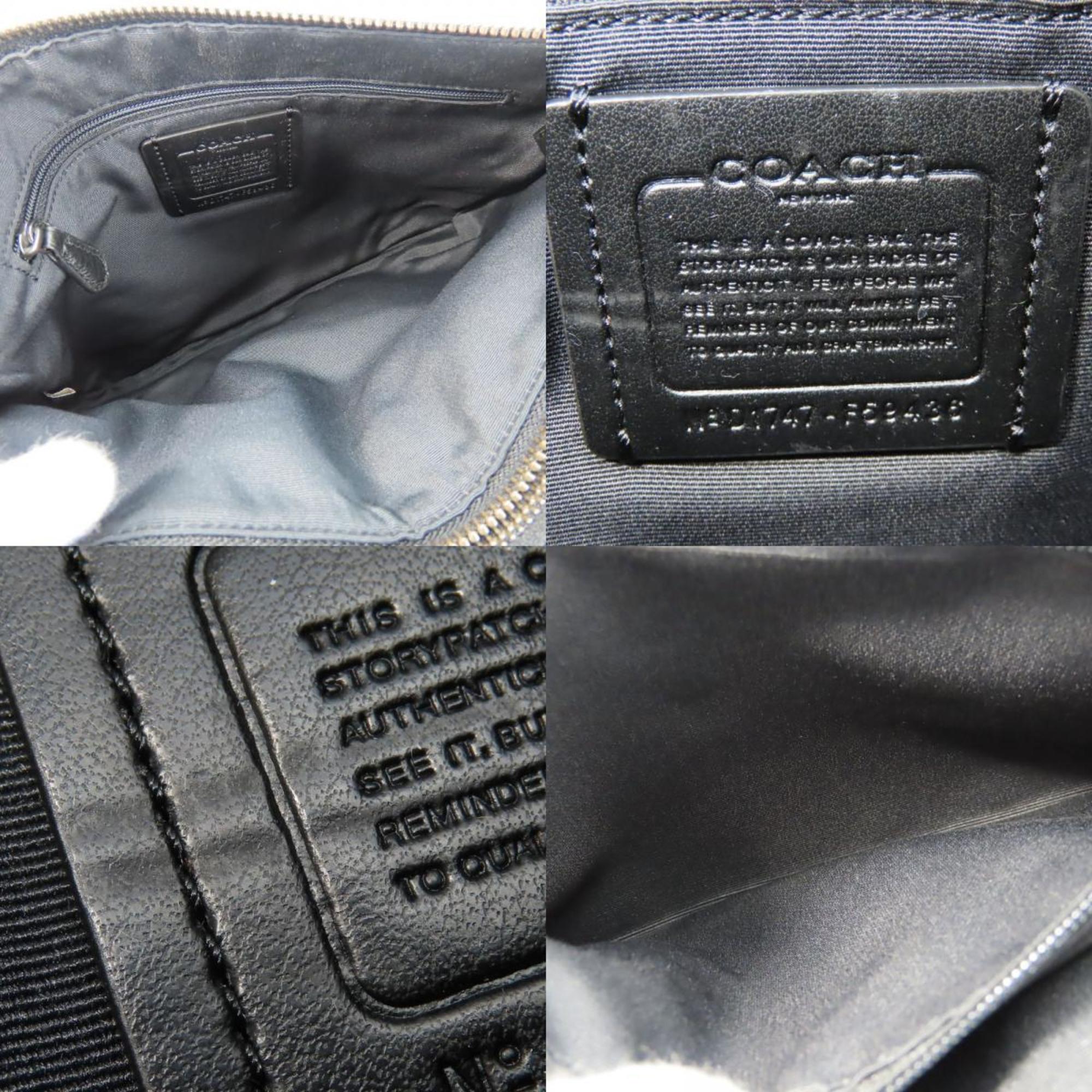 Coach Black Multi-Color Nylon Leather Shoulder Bag (Pre-Owned)