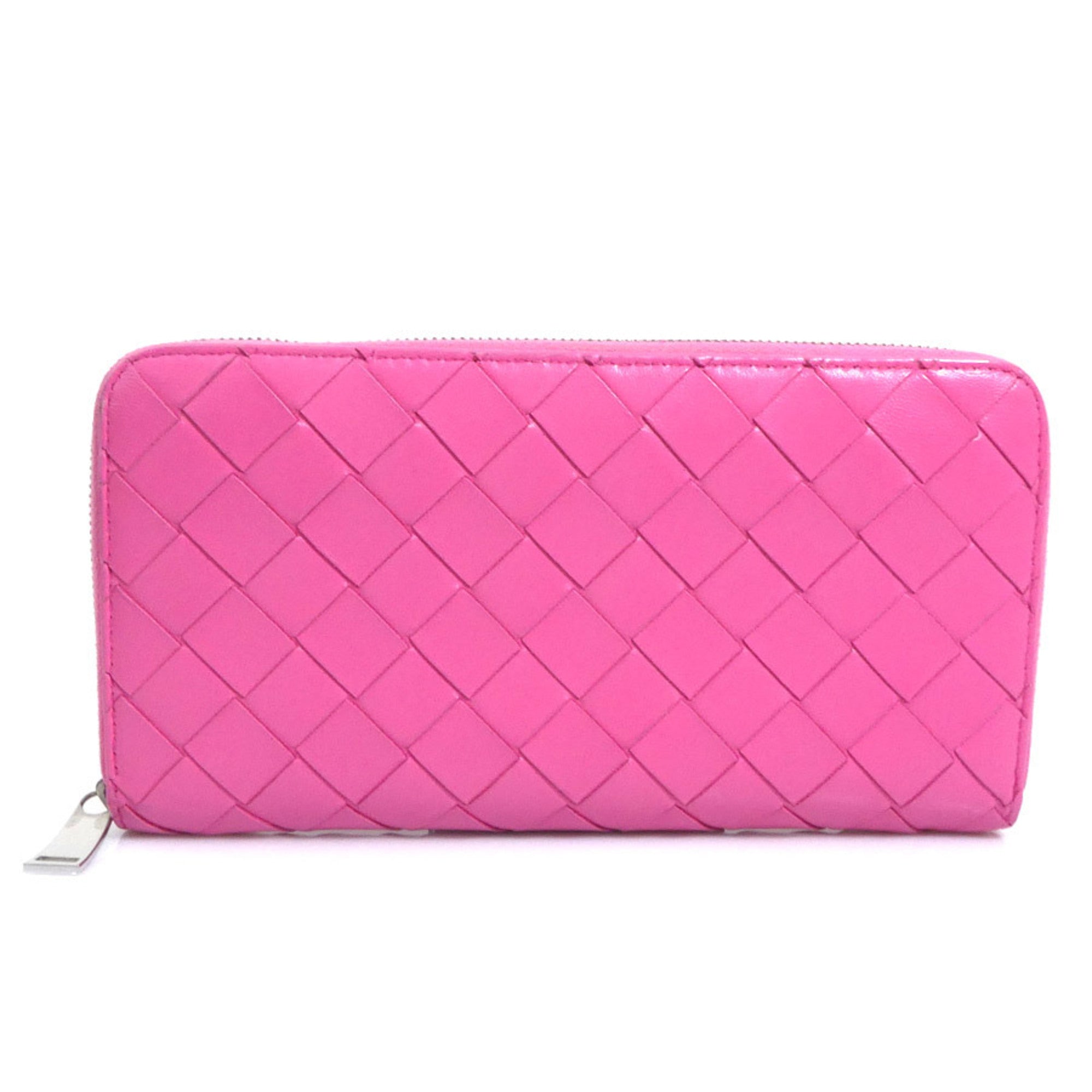 Bottega Veneta Pink Leather Long Wallet (Bi-Fold) (Pre-Owned)