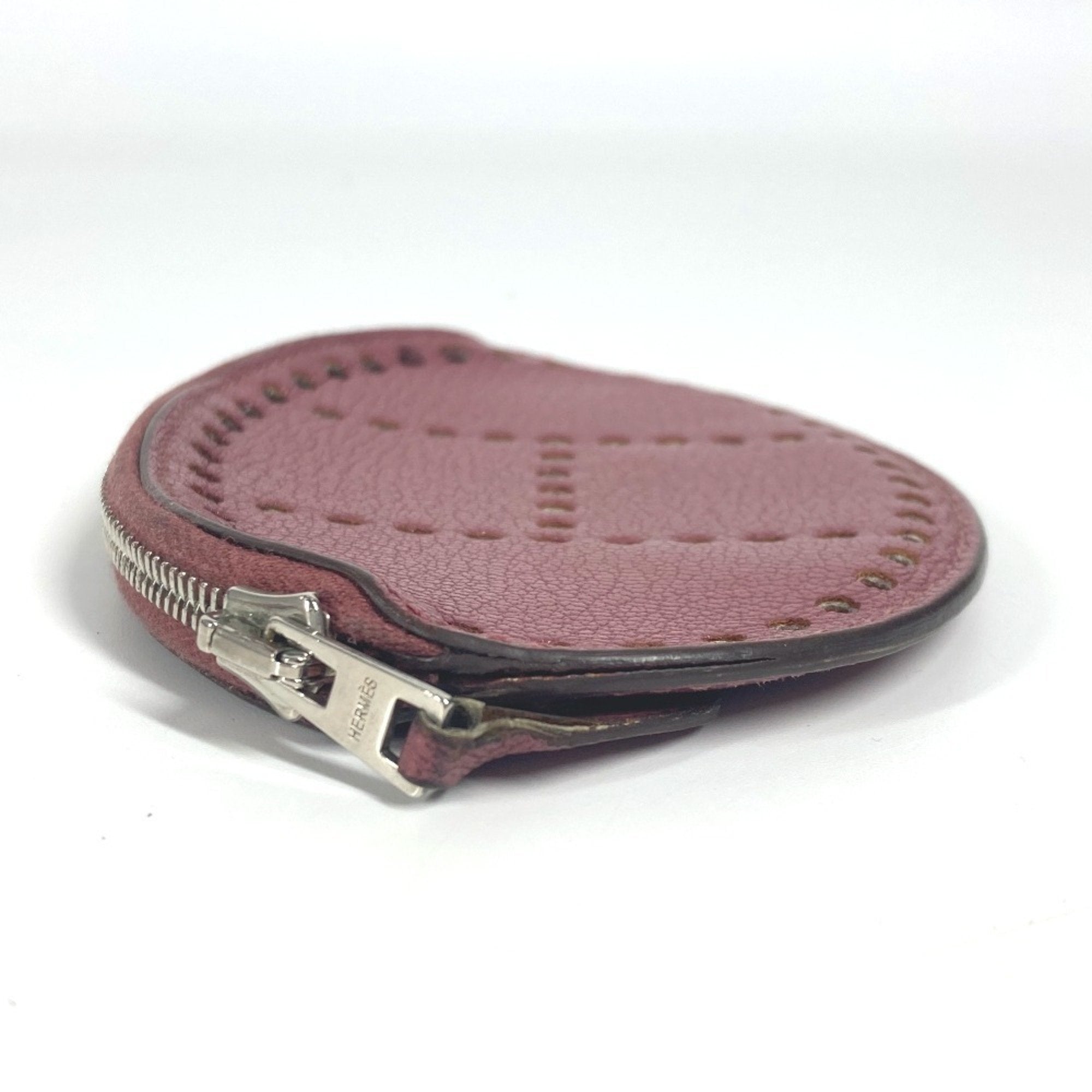 Hermes Purple Leather Coin Purse/Coin Case (Pre-Owned)