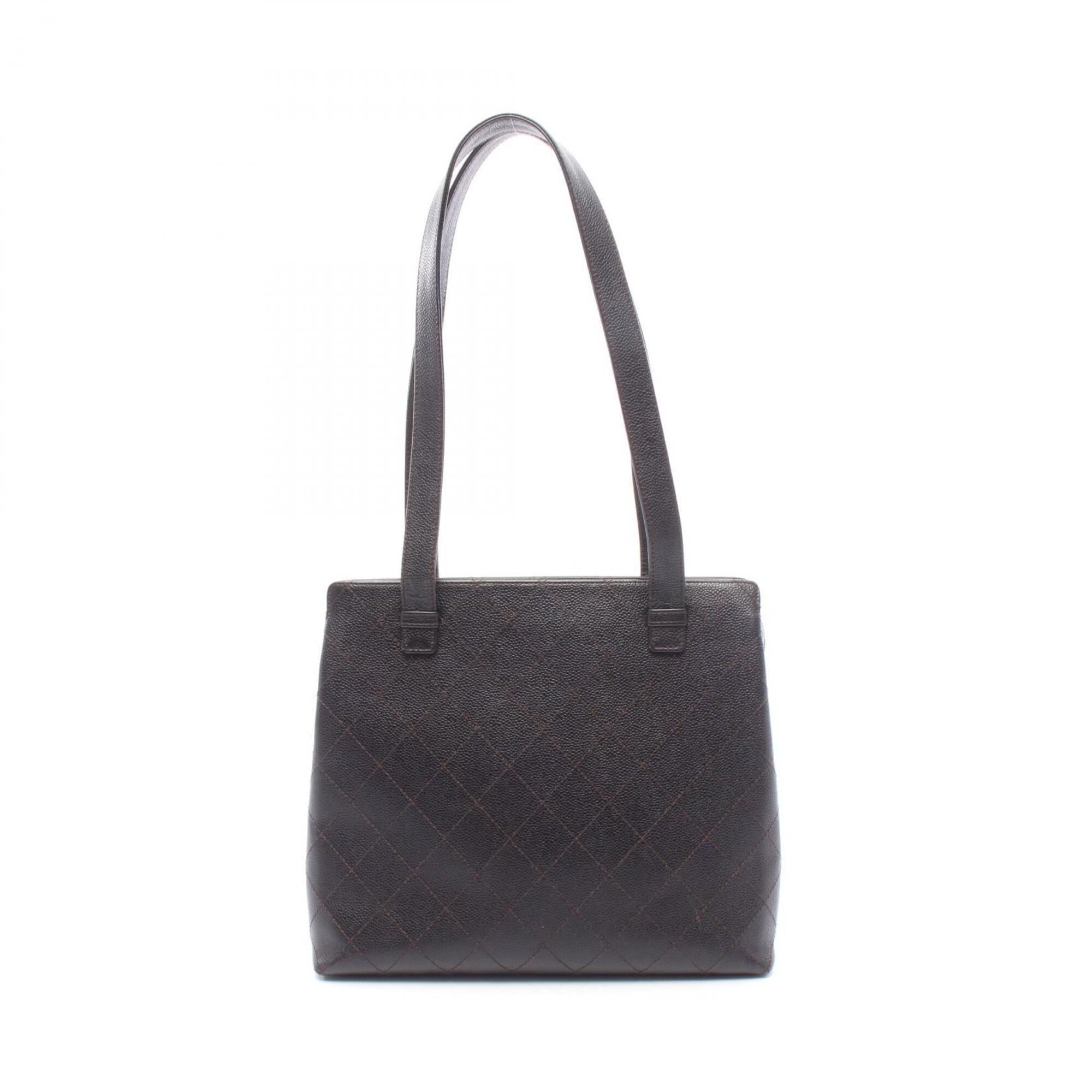 Chanel Matelasse Brown Leather Handbag Tote Bag (Pre-Owned)