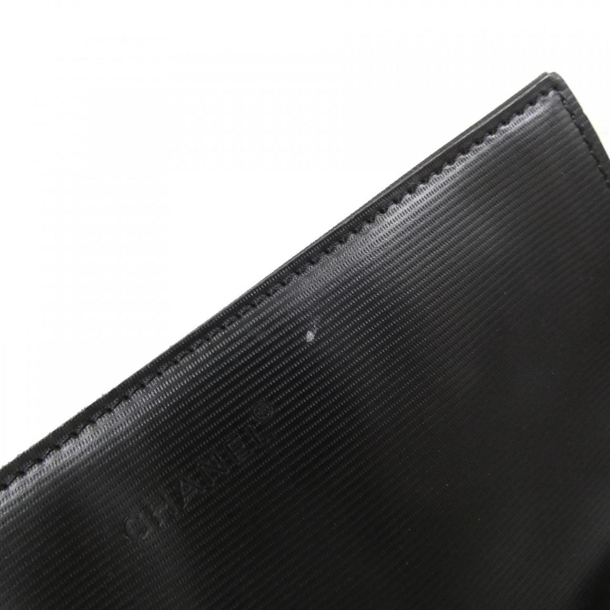 Chanel Black White Nylon Wallet (Tri-Fold) (Pre-Owned)