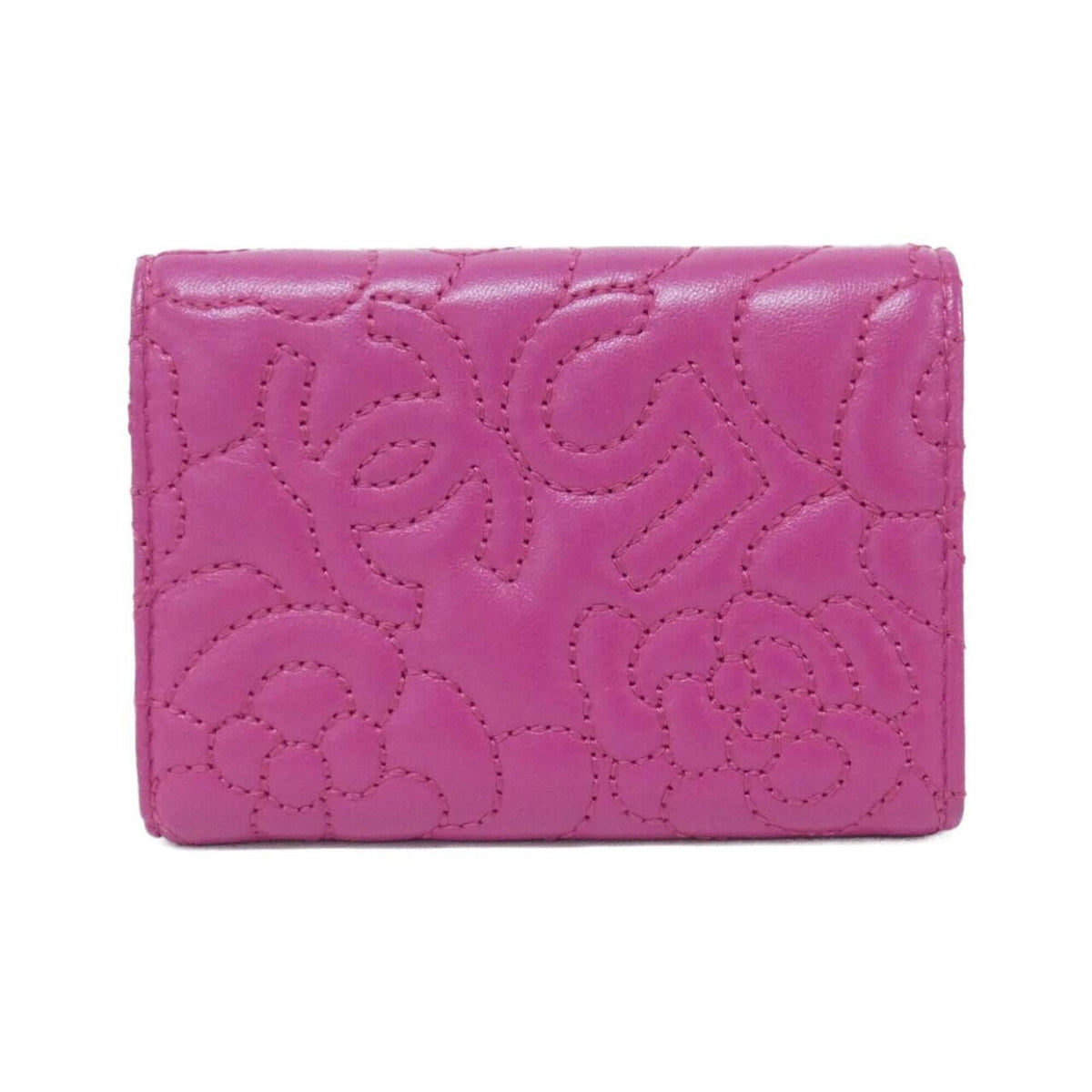 Chanel Pink Leather Wallet (Tri-Fold) (Pre-Owned)
