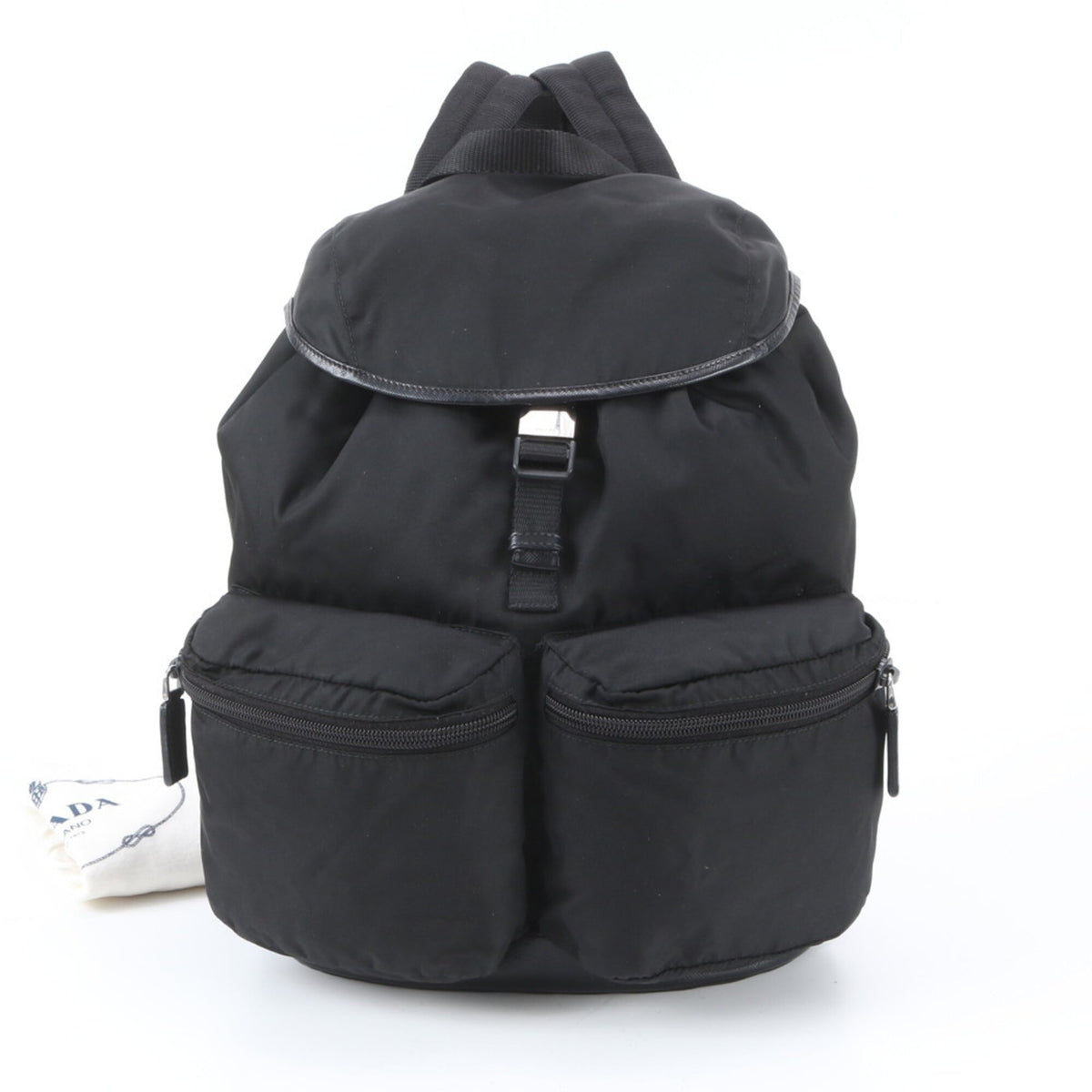 Prada Black Leather Nylon Backpack (Pre-Owned)