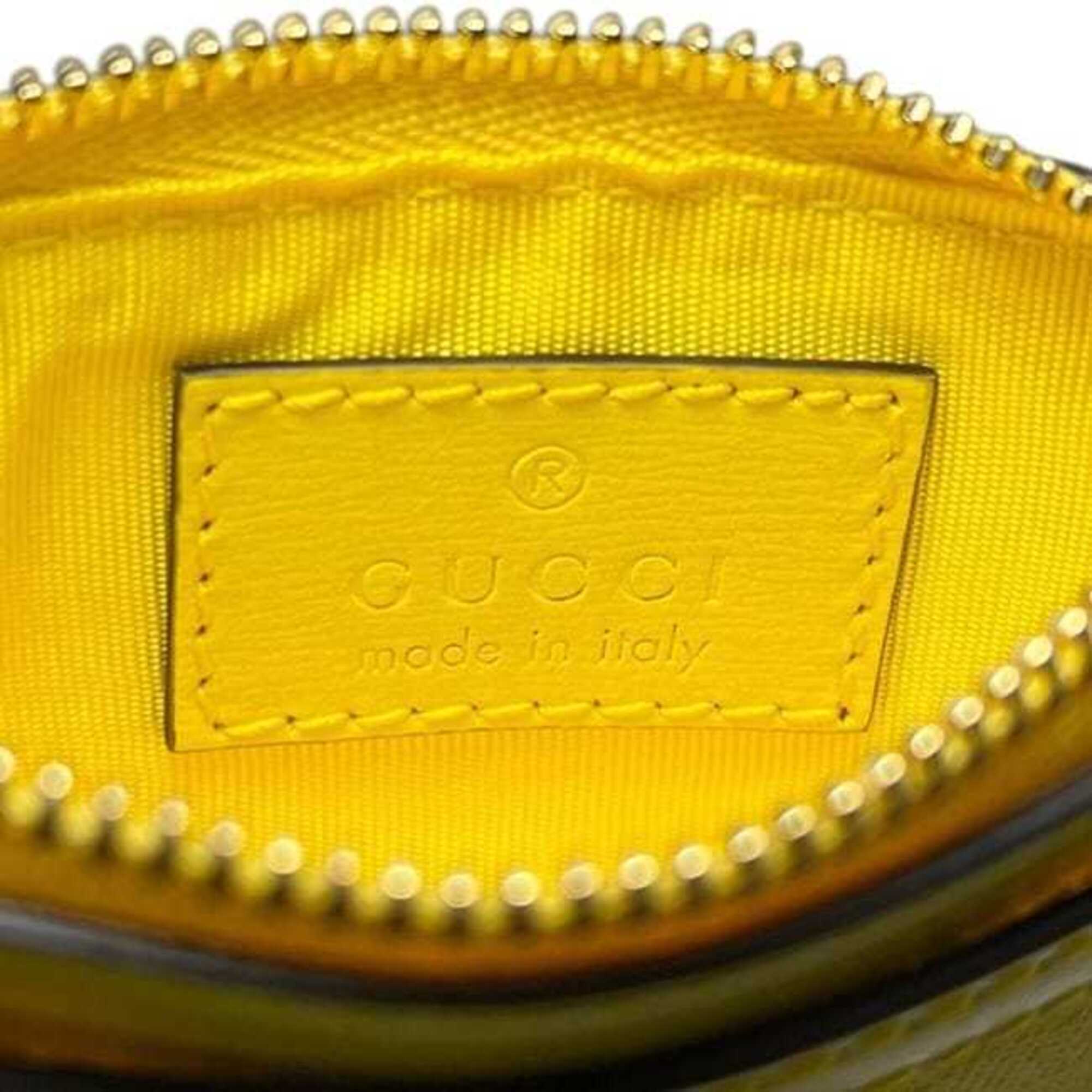 Gucci Yellow Canvas Leather Coin Purse/Coin Case (Pre-Owned)