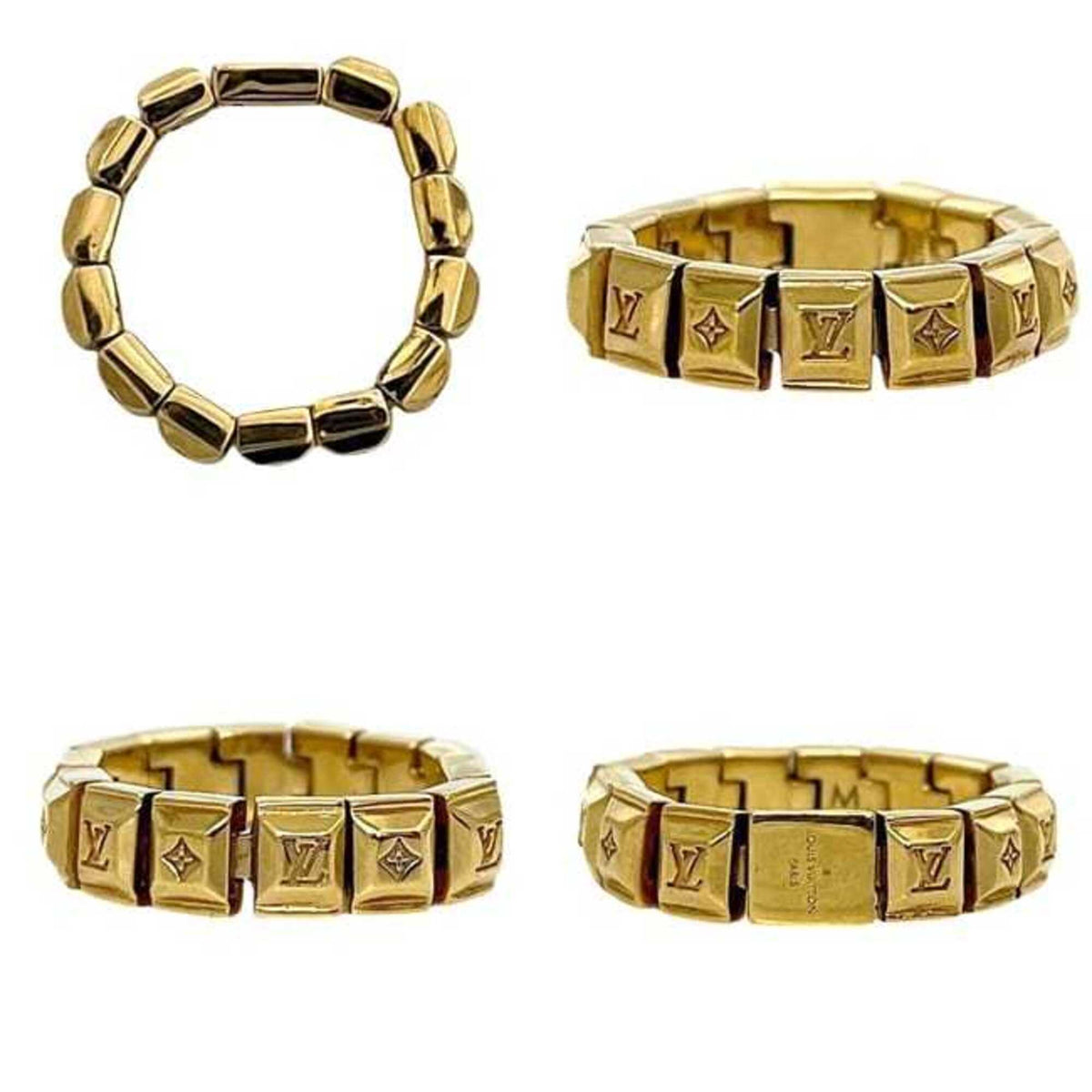 Louis Vuitton Gold Metal Band Ring (Pre-Owned)