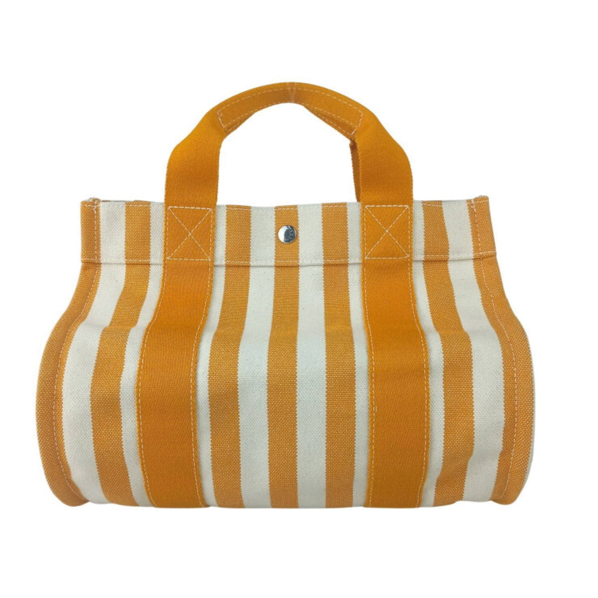 Hermes Natural Orange Canvas Handbag Pouch Tote Bag (Pre-Owned)