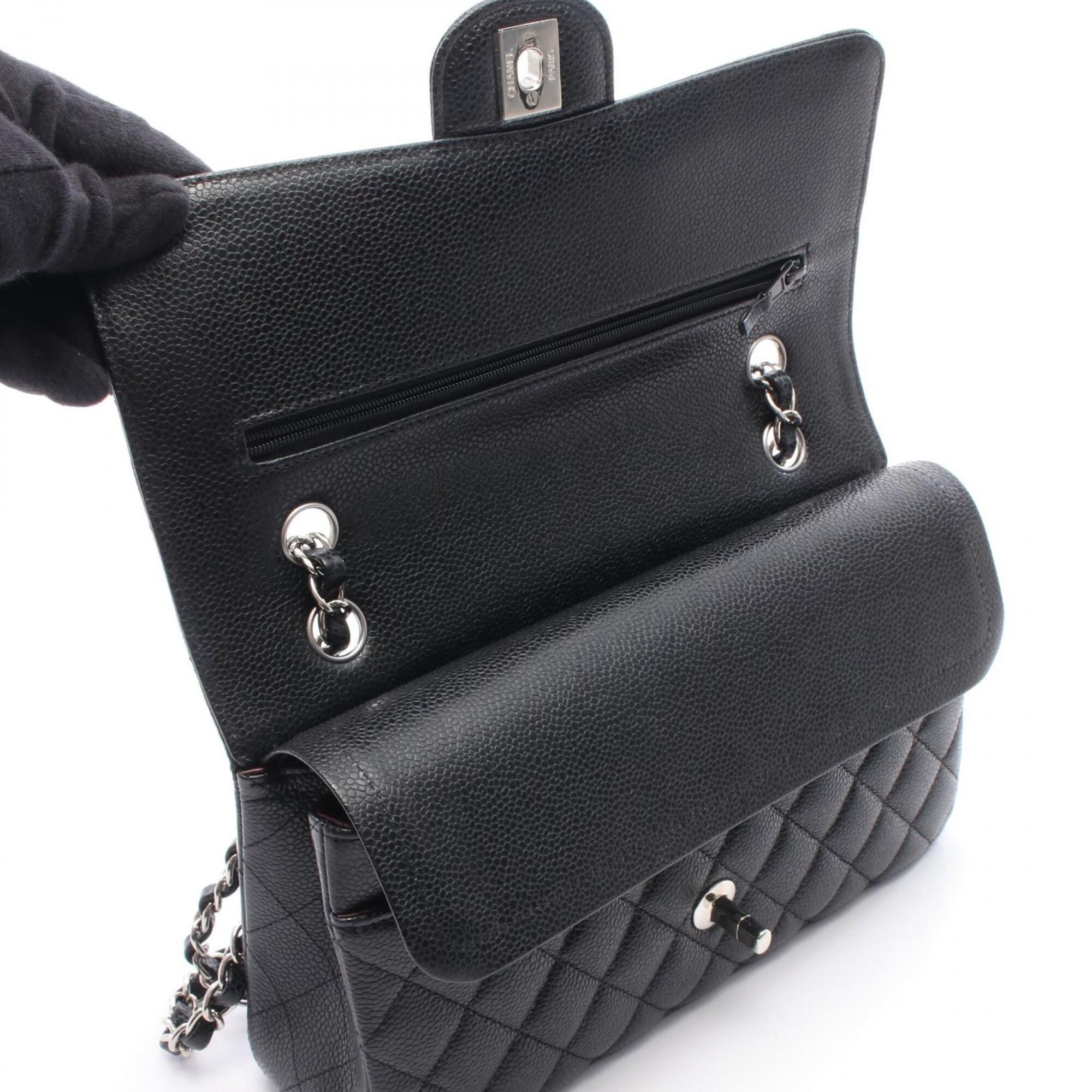 Chanel Black Grained Calfskin Handbag Shoulder Bag (Pre-Owned)