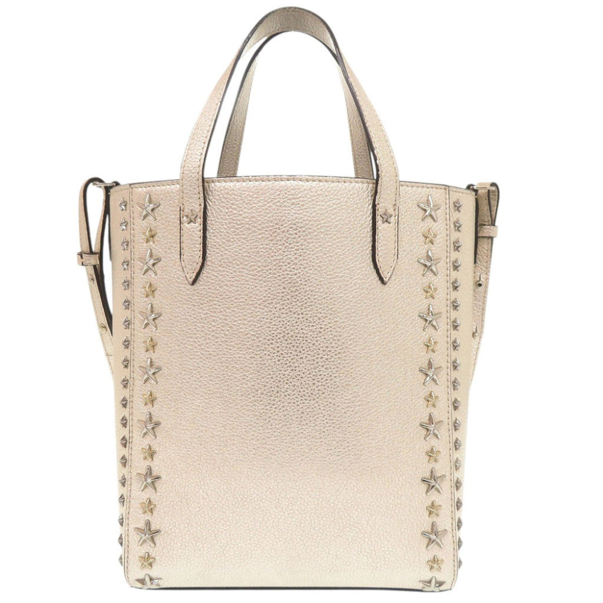 Jimmy Choo Champagne Gold Leather Handbag Shoulder Bag Tote Bag (Pre-Owned)