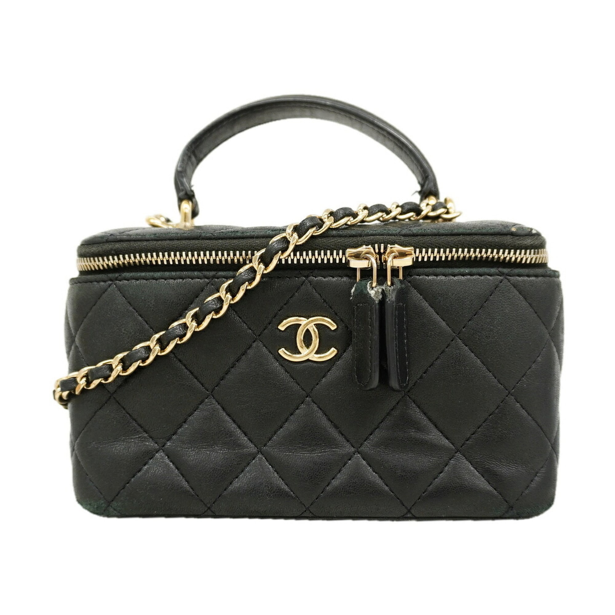 Chanel Black Leather Vanity Bag (Pre-Owned)