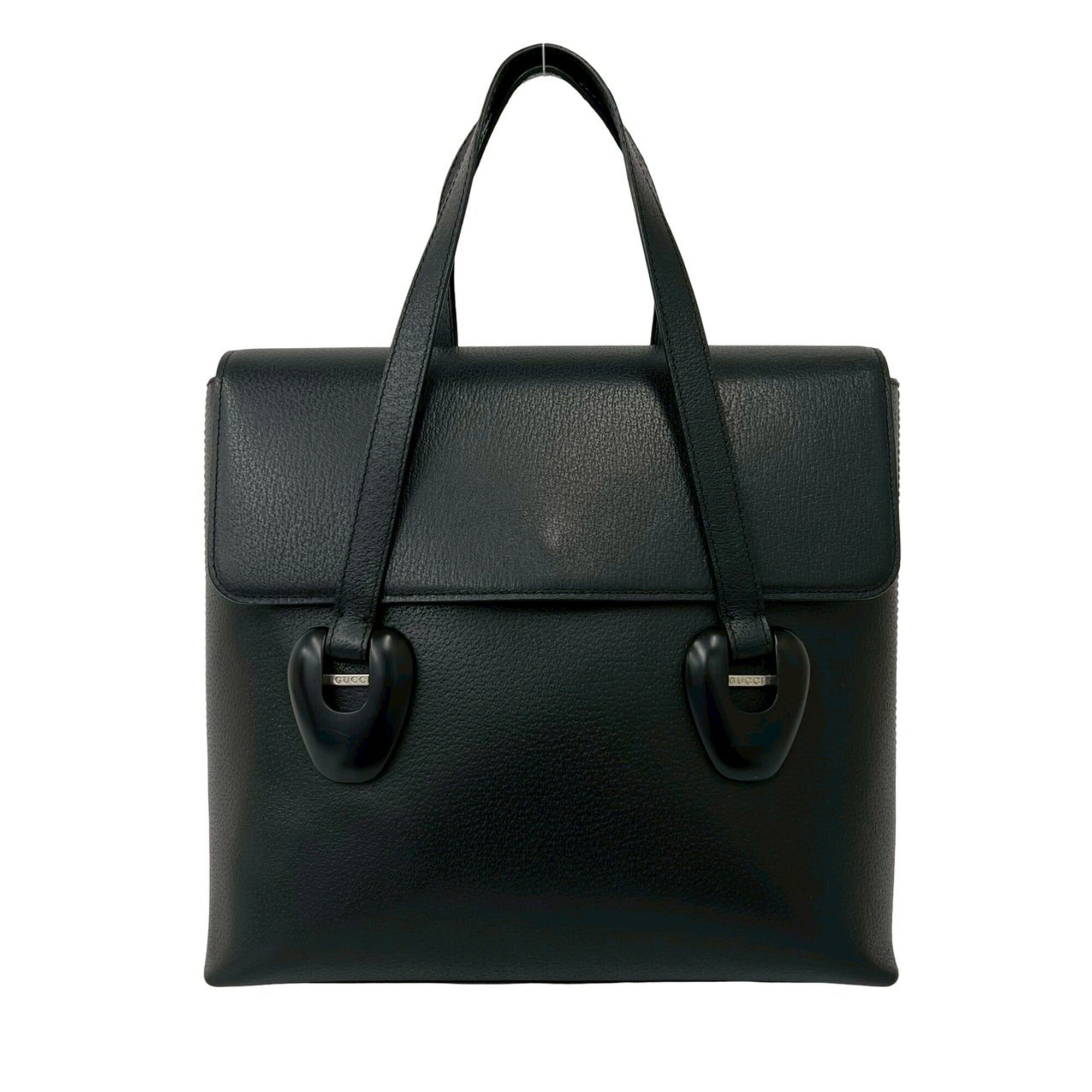 Gucci Black Leather Handbag Tote Bag (Pre-Owned)