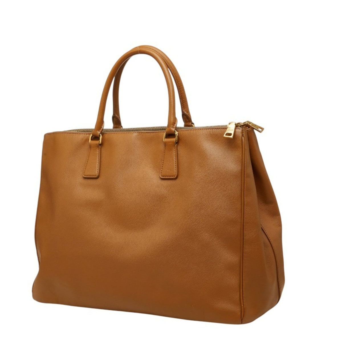 Prada Brown Leather Handbag Tote Bag (Pre-Owned)
