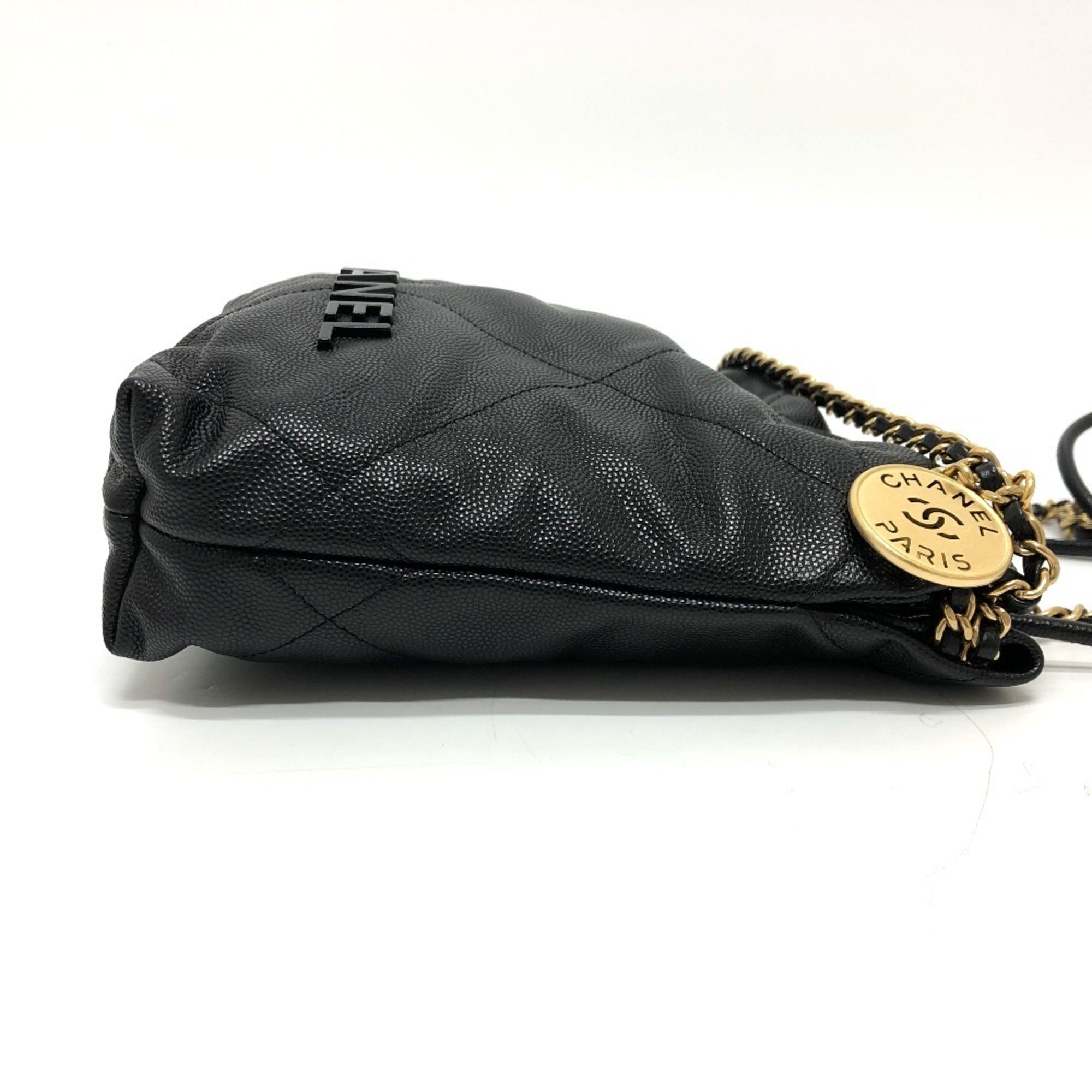 Chanel Black Grained Calfskin Shoulder Bag (Pre-Owned)