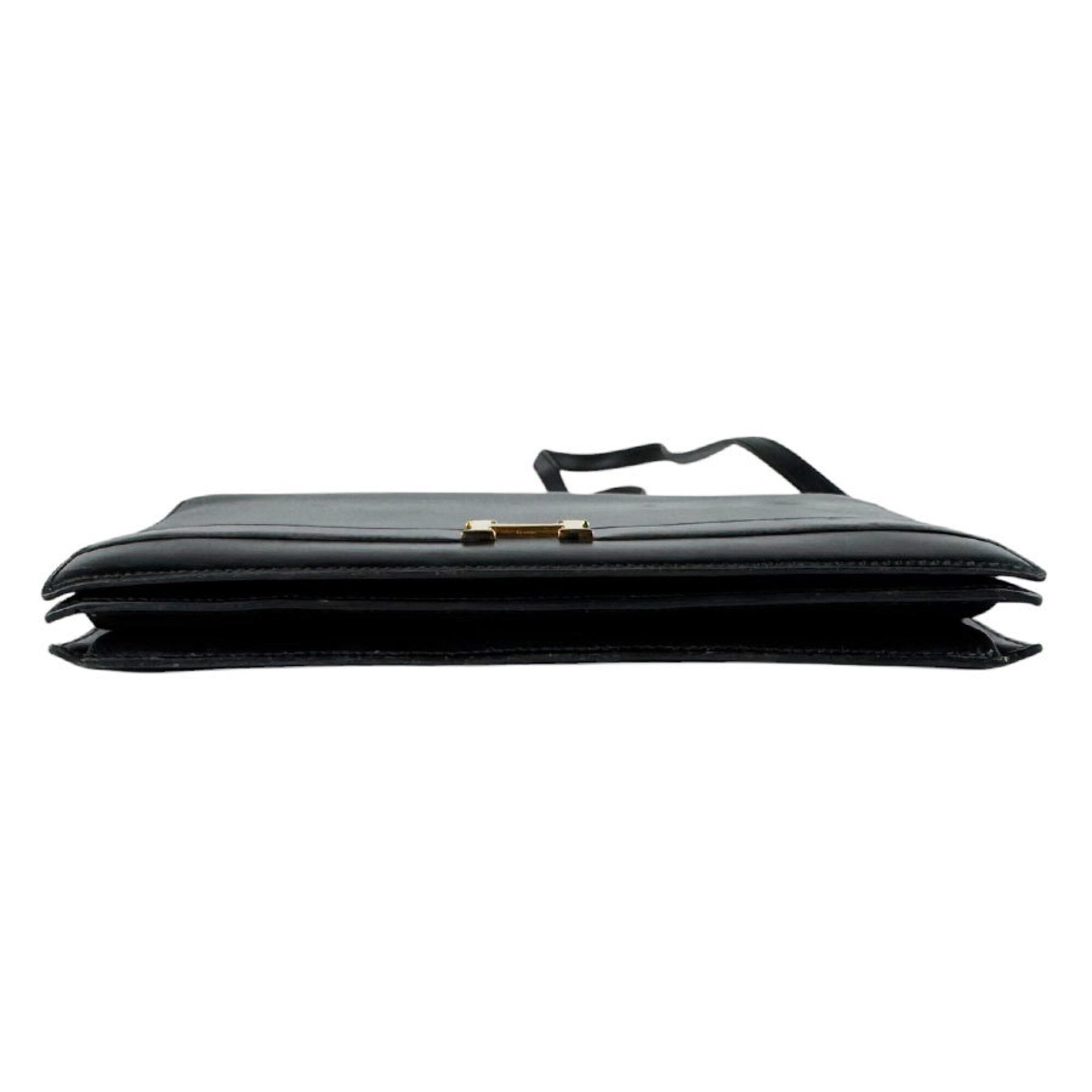 Hermes Black Box Calf Leather Shoulder Bag (Pre-Owned)