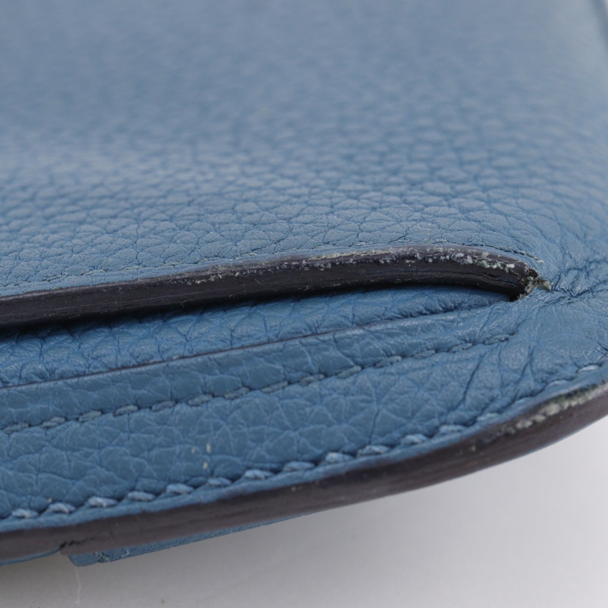Hermes Dogon Blue Taurillon Clemence Leather Long Wallet (Bi-Fold) (Pre-Owned)