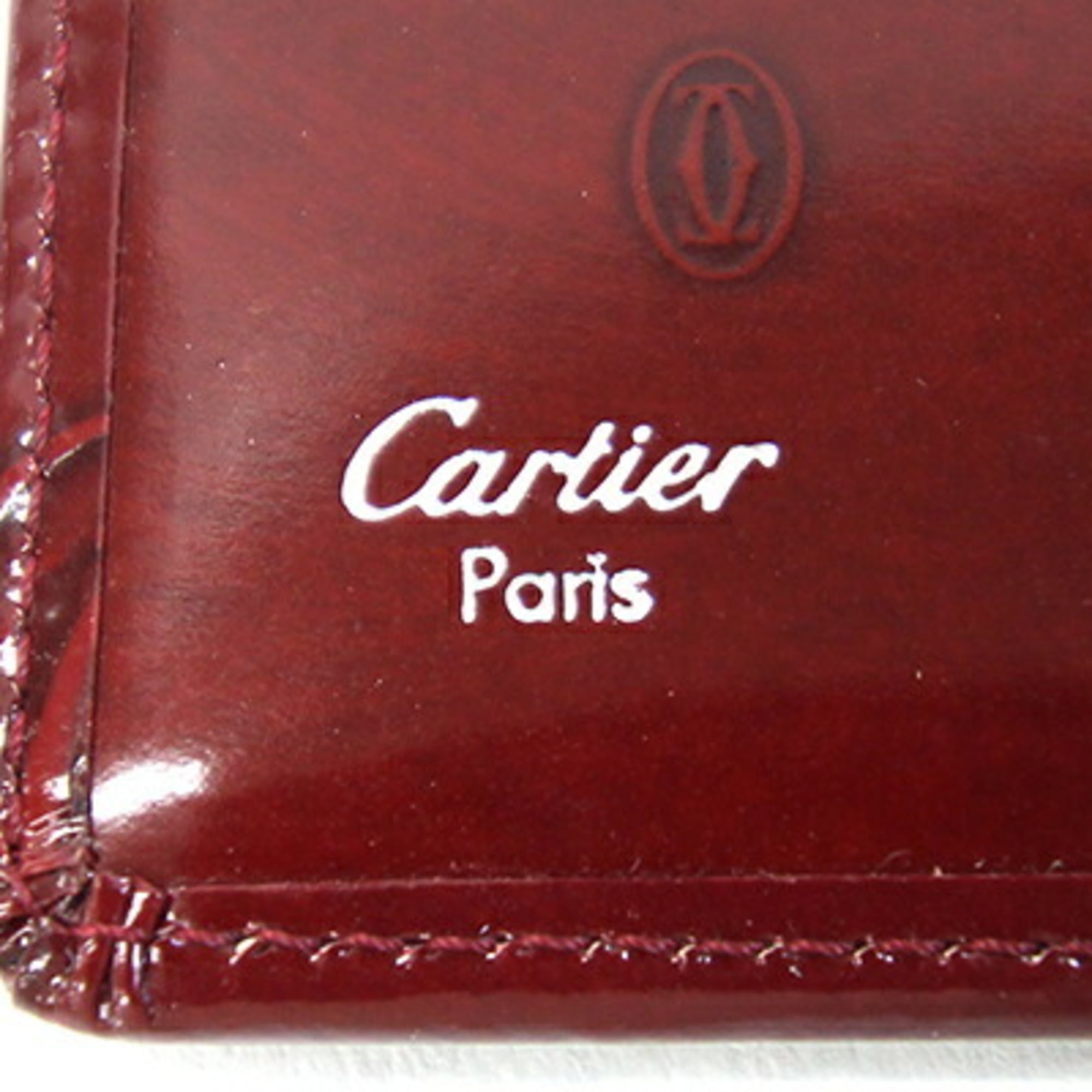 Cartier Happy Birthday Bordeaux Leather Wallet (Bi-Fold) (Pre-Owned)
