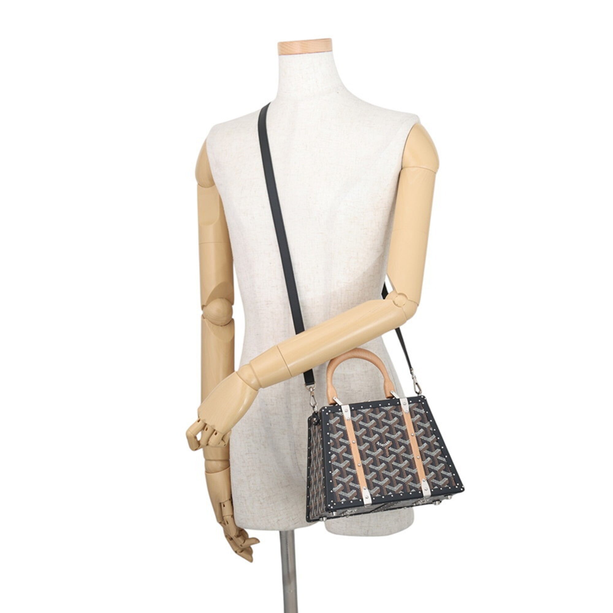 Goyard Black Pvc Leather Wood Handbag (Pre-Owned)
