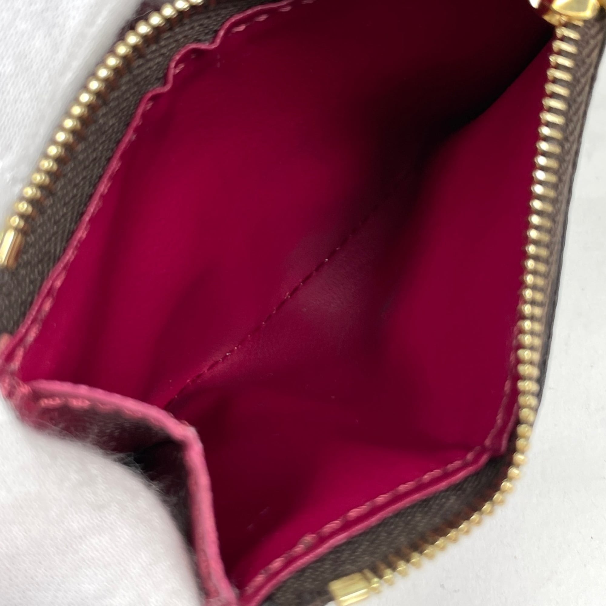 Louis Vuitton Brown Fuchsia Monogram Wallet (Tri-Fold) (Pre-Owned)