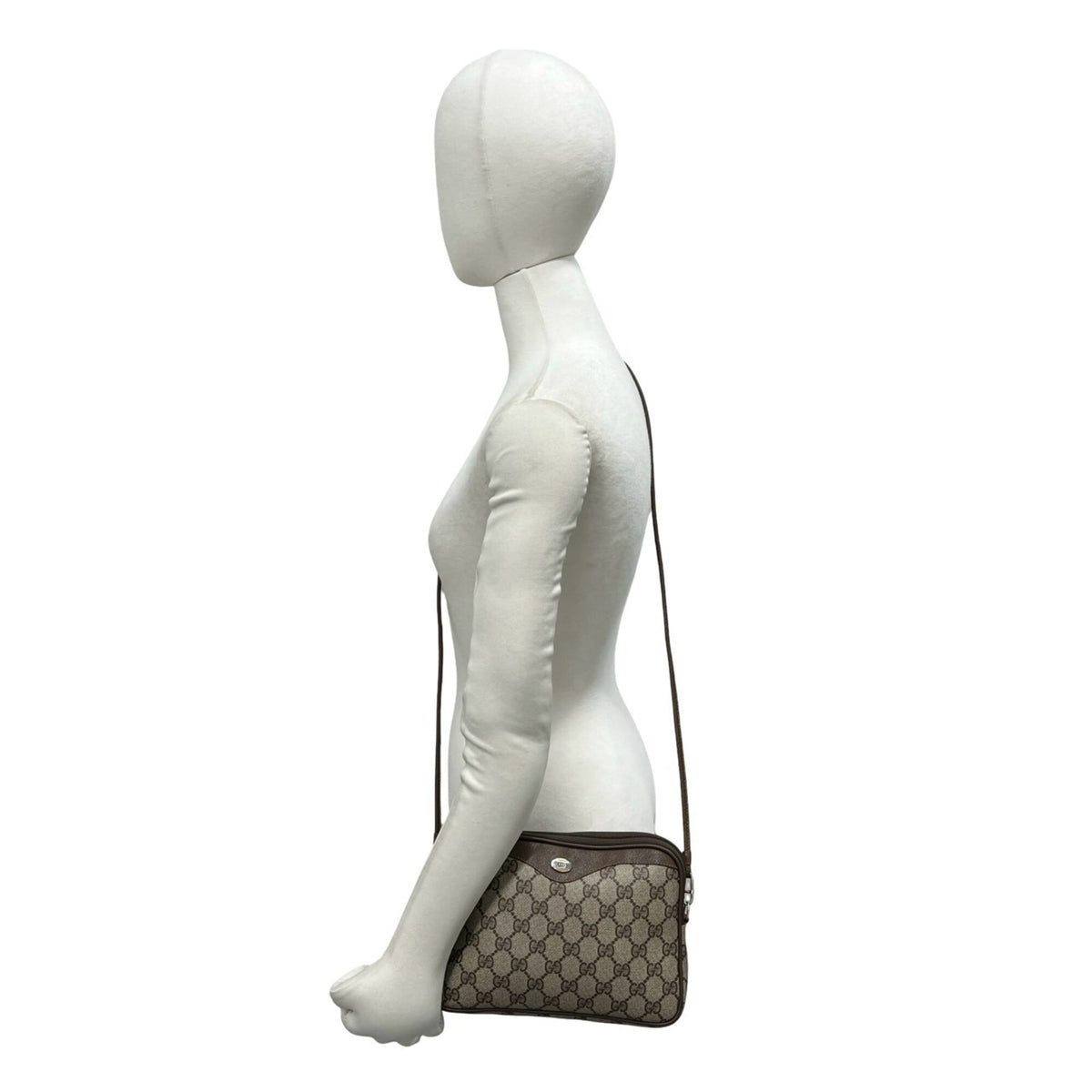 Gucci Brown Leather Pvc Pochette Shoulder Bag (Pre-Owned)