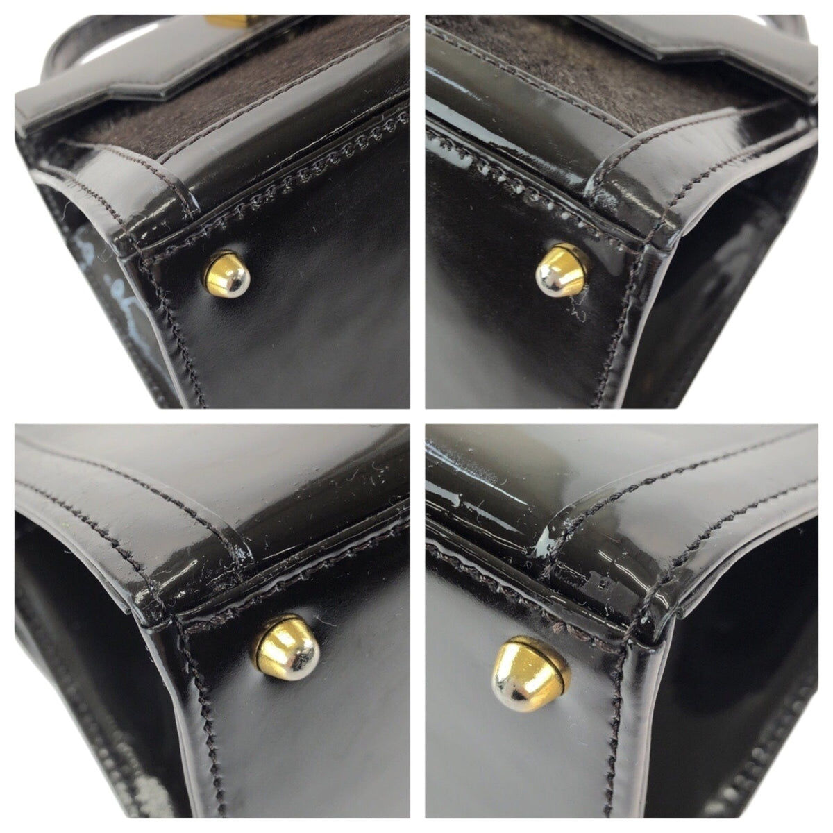 Versace Dark Brown Leather Handbag (Pre-Owned)