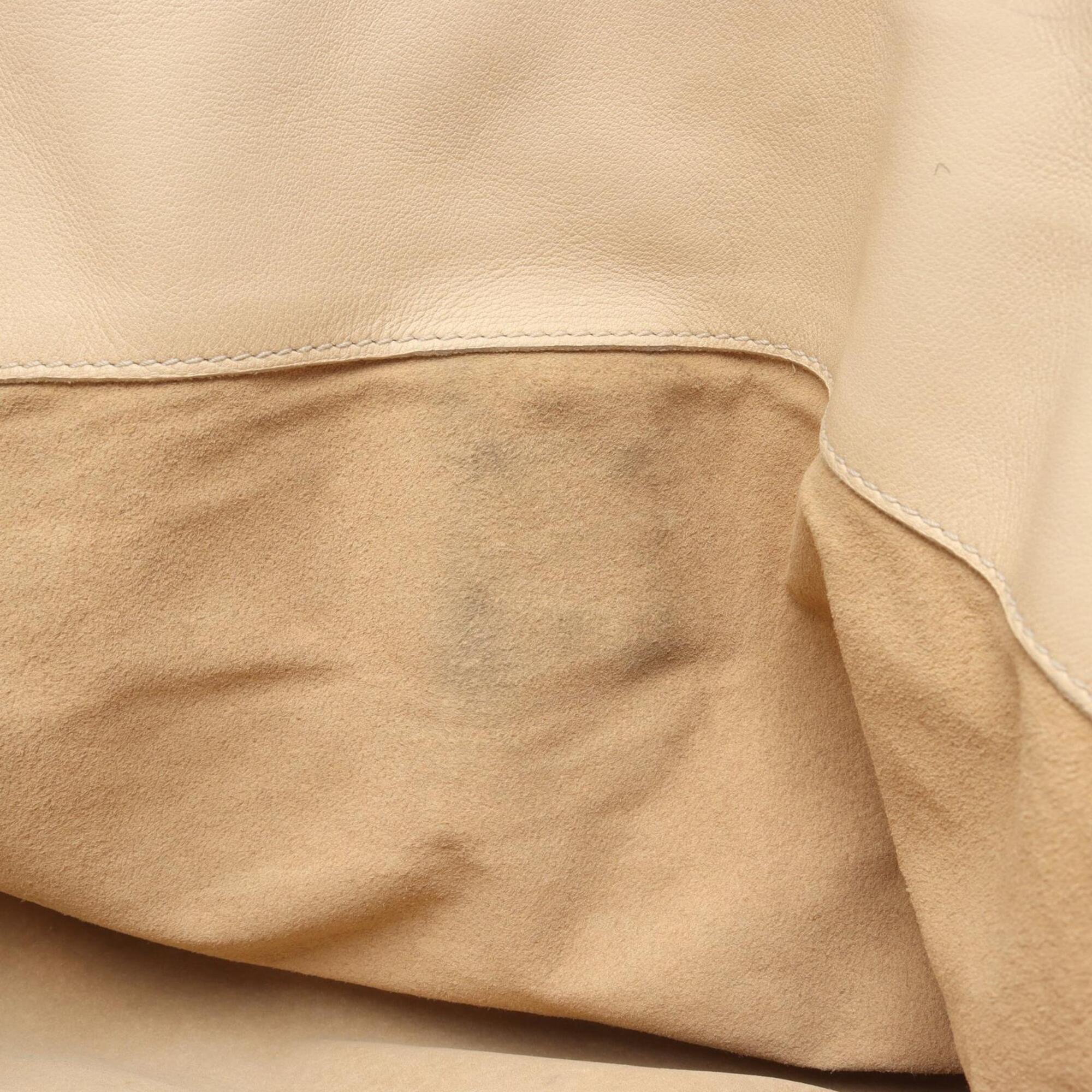 Bottega Veneta Intrecciato Beige Leather Handbag Tote Bag (Pre-Owned)