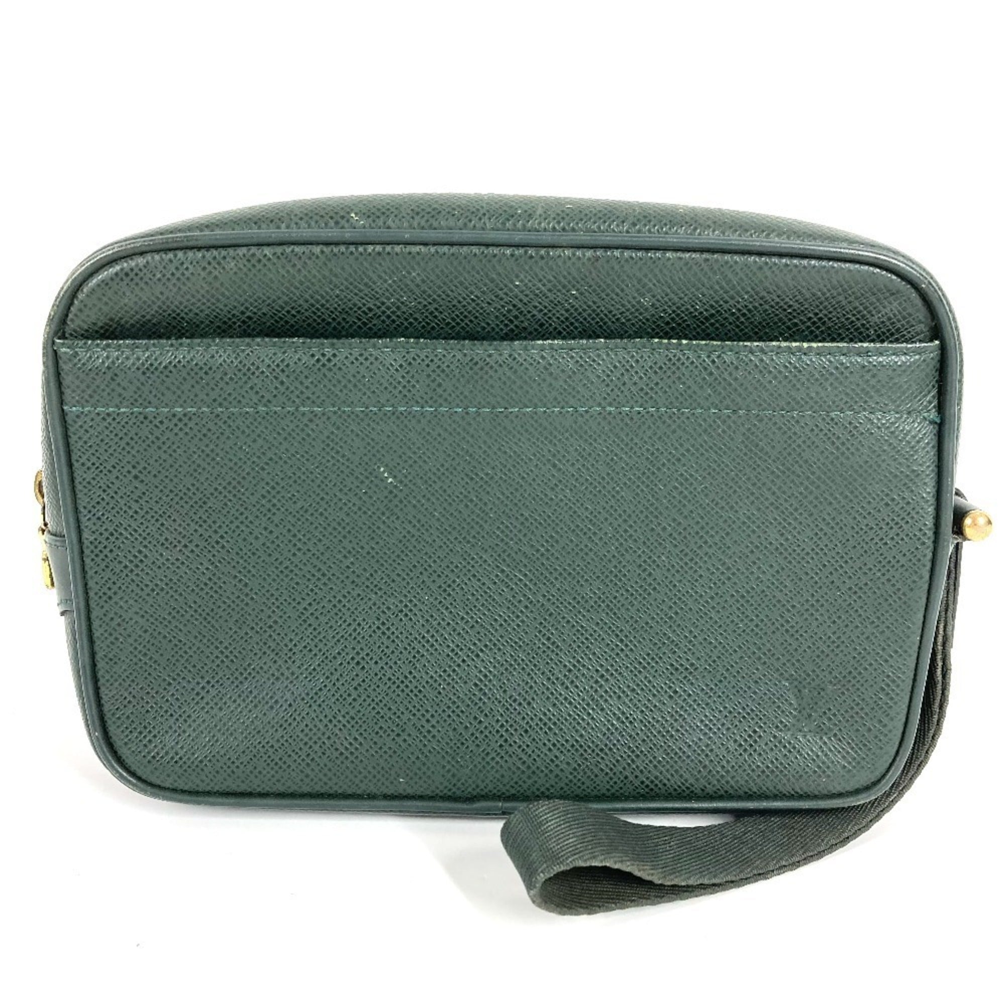 Louis Vuitton Episea Green Taiga Leather Clutch Bag Handbag Pouch (Pre-Owned)
