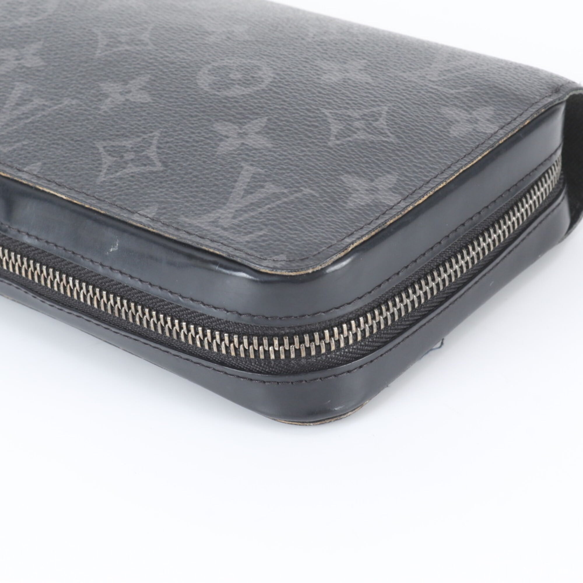 Louis Vuitton Black Leather Coated Canvas Long Wallet (Bi-Fold) (Pre-Owned)